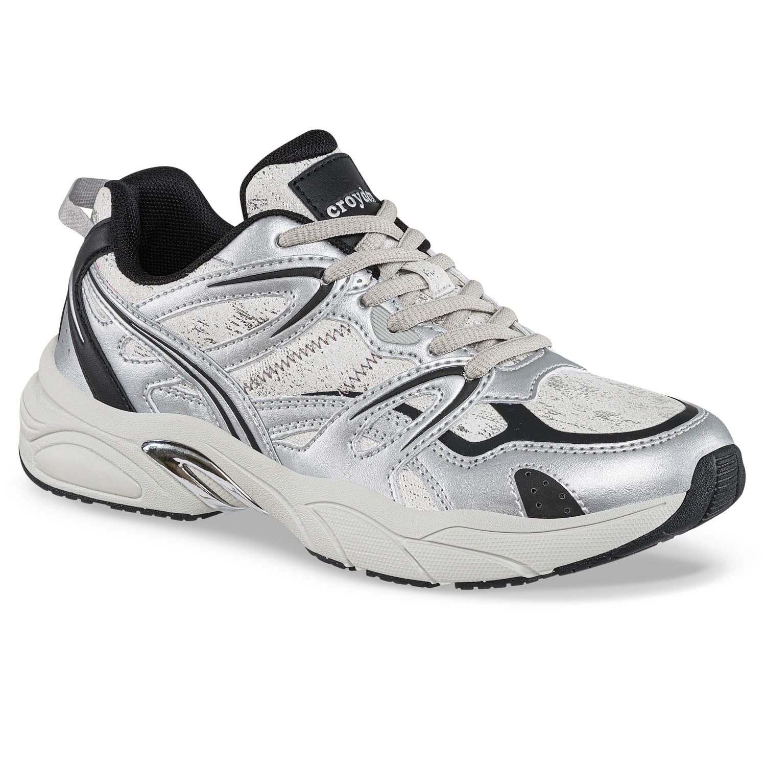 Tenis Urbanos Argame Gris-Negro Croydon para Mujer