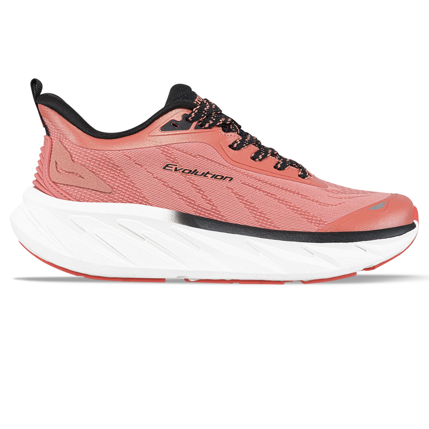 Vista lateral externa de tenis Bimi coral textil - Croydon