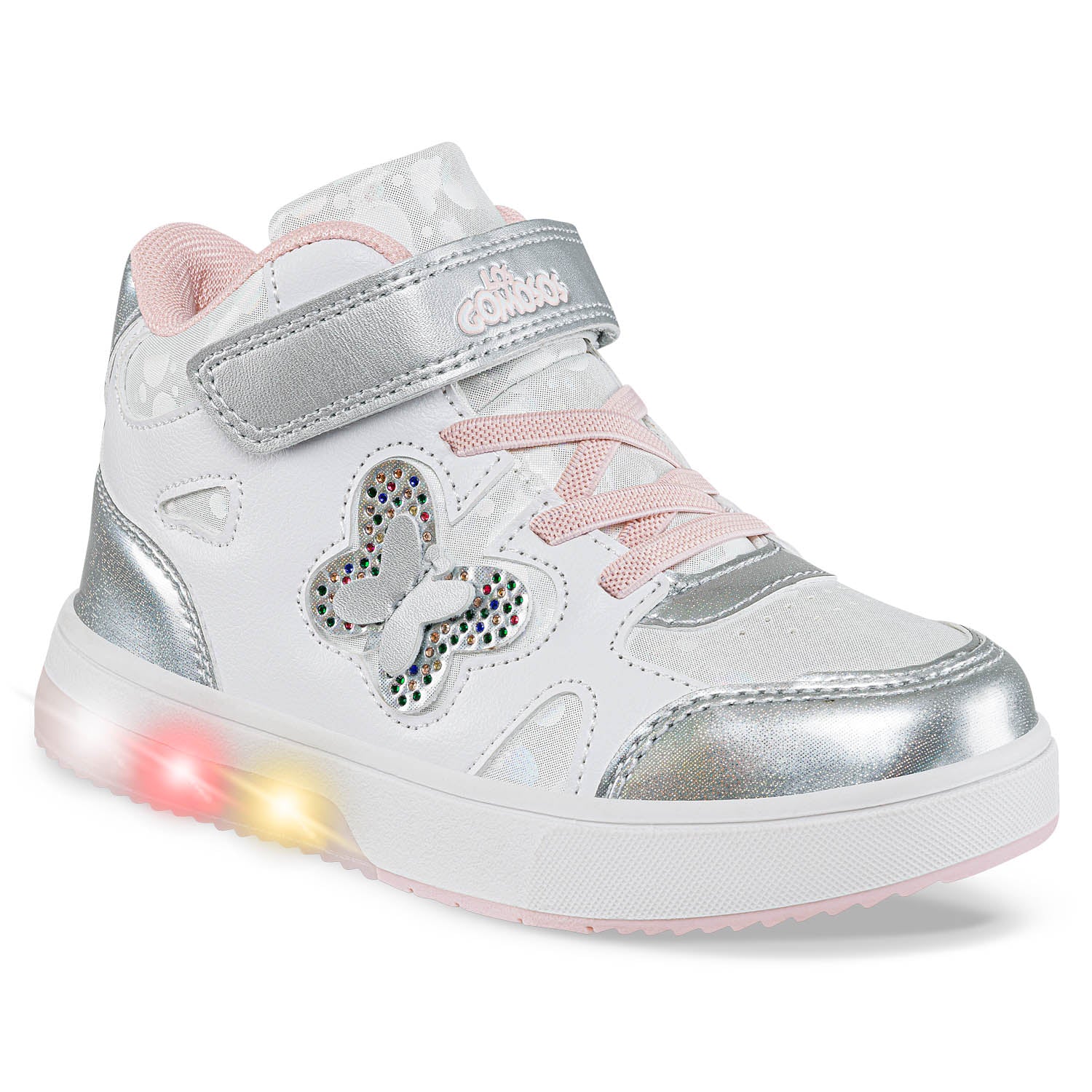 Tenis con Luces Nubi Blanco-Rosa Los Gomosos para Niña