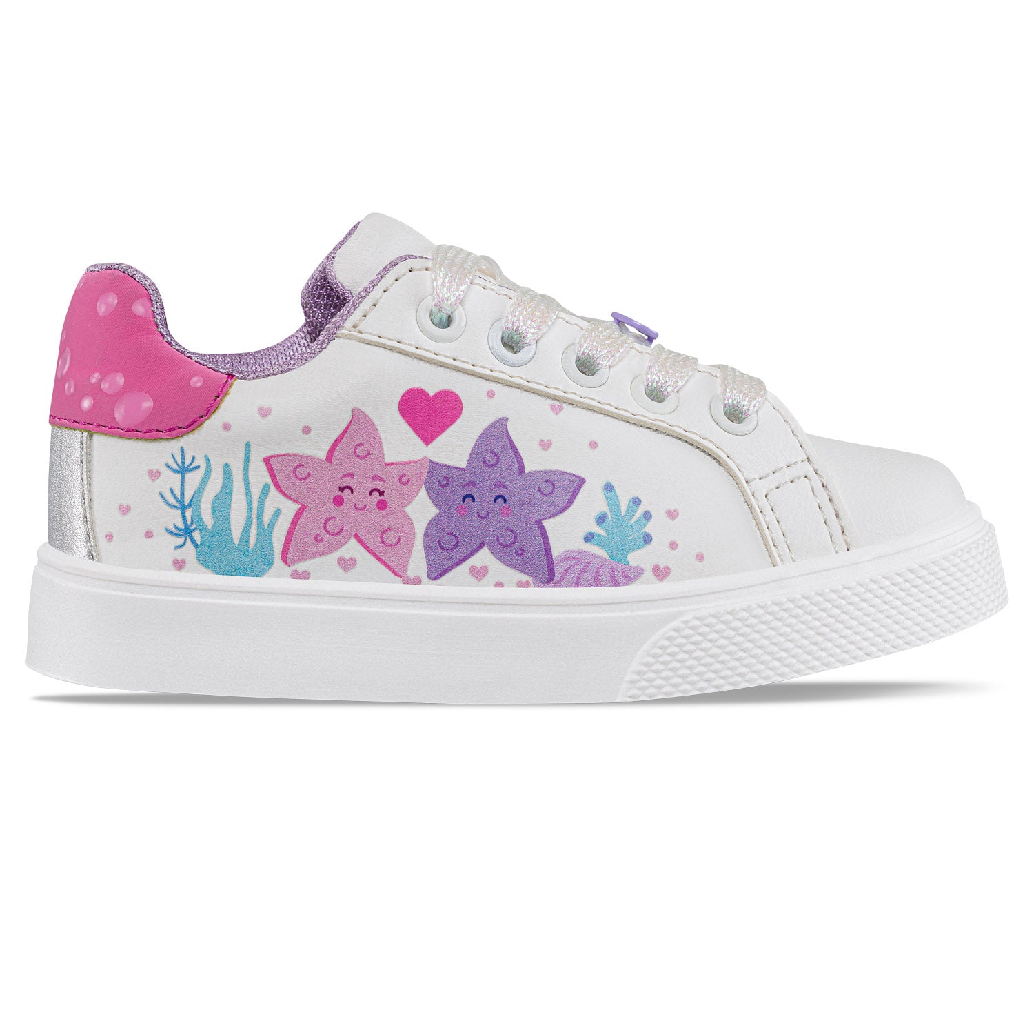 Tenis Casuales Haggis Blanco-Fucsia Los Gomosos para Niña