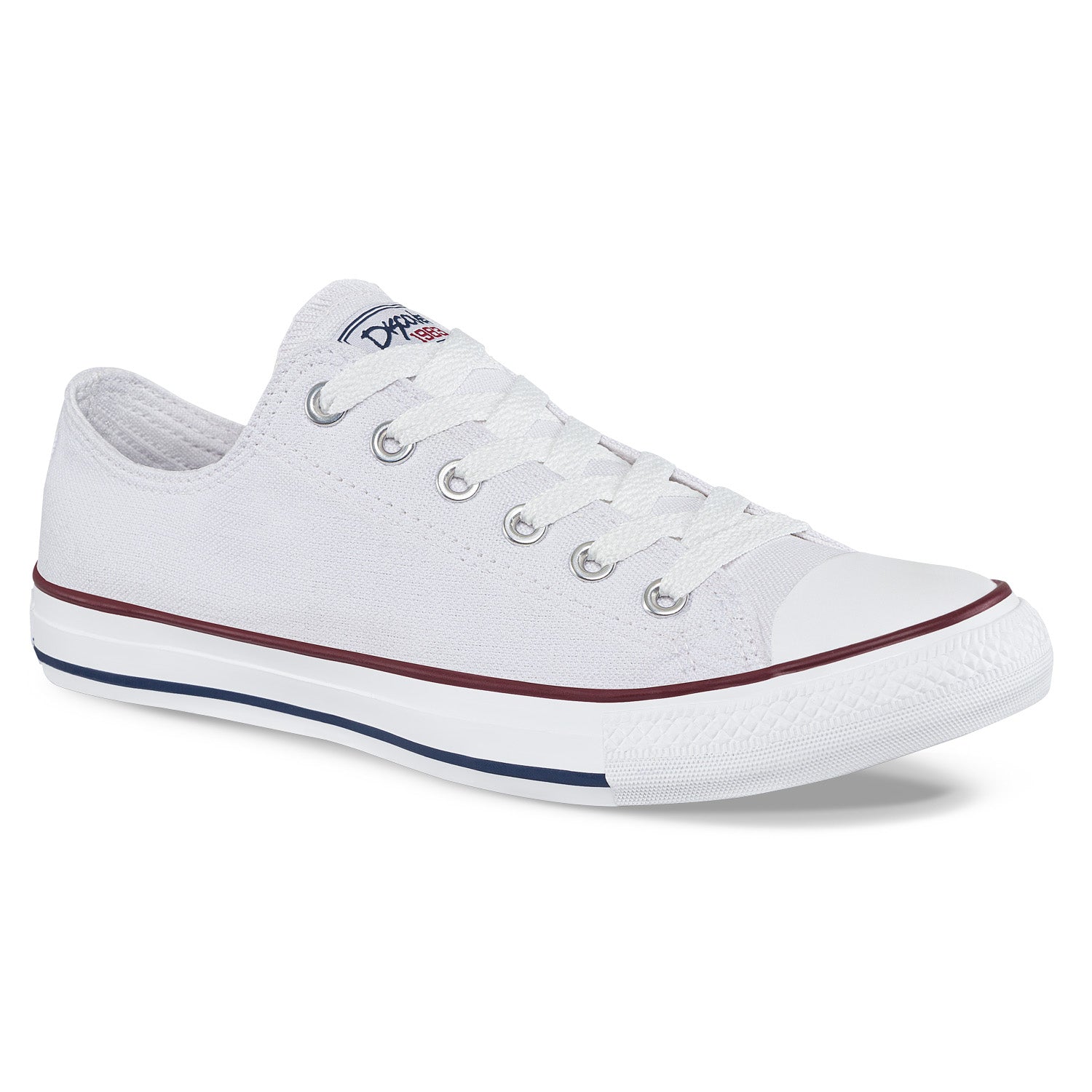 Tenis Casuales Discovery Bajo Blanco-Rojo Croydon Unisex