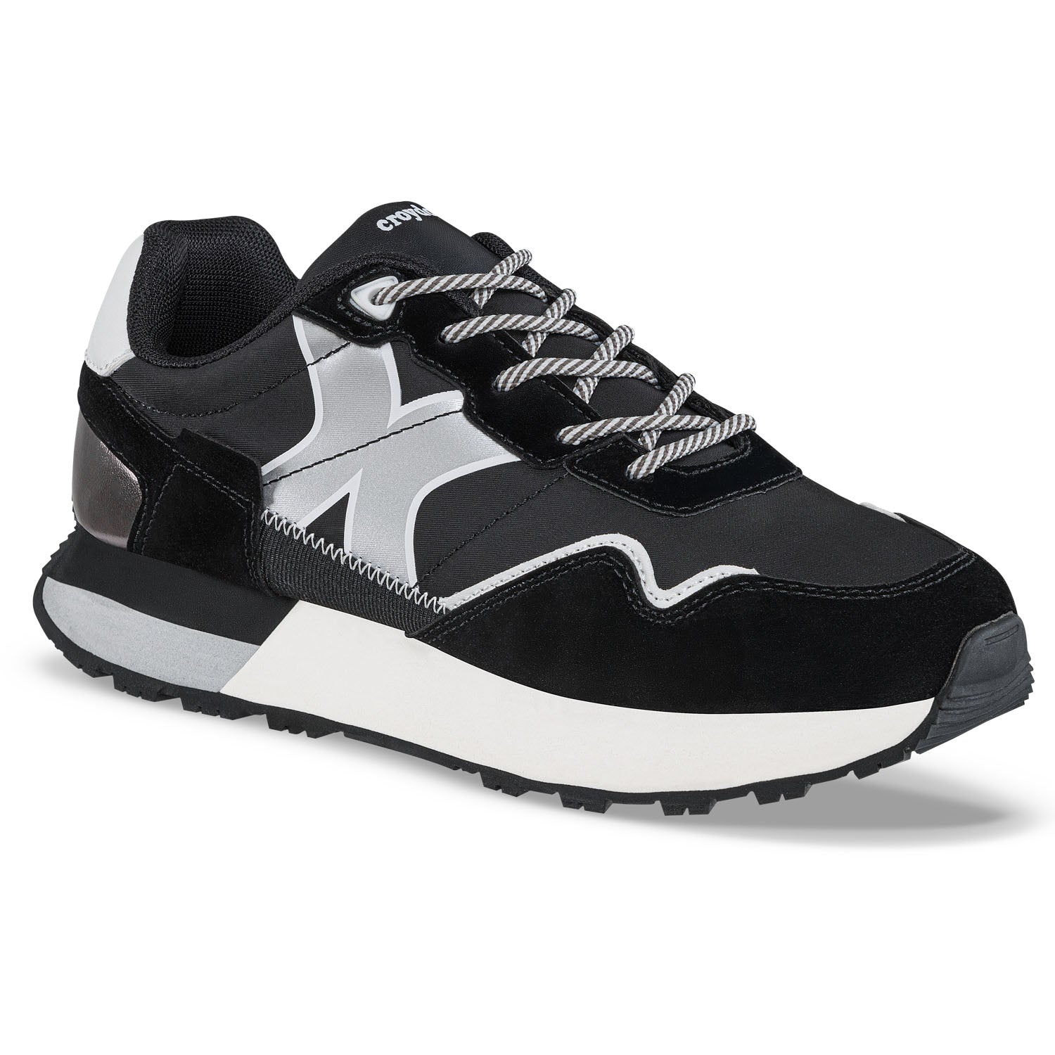 Tenis Urbanos Terniza Negro-Plata Croydon para Mujer