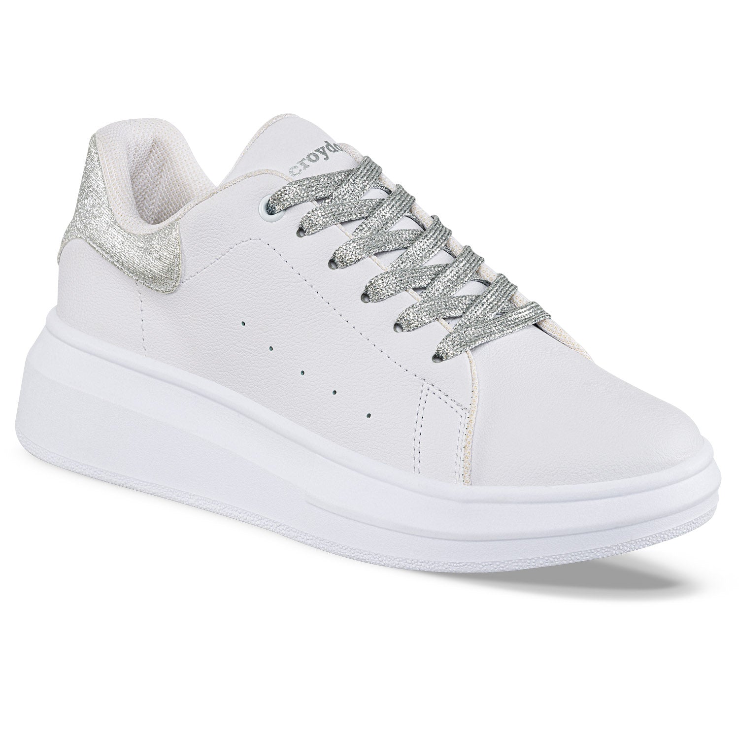 Tenis Urbanos Zayuri Blanco-Plata Croydon para Mujer