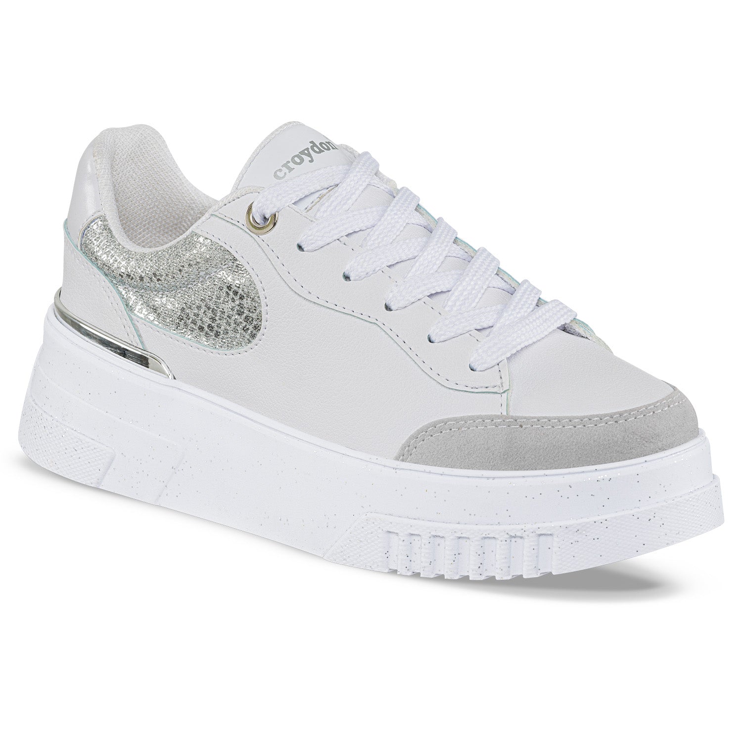 Tenis Urbanos Hailey Blanco-Plata Croydon para Mujer