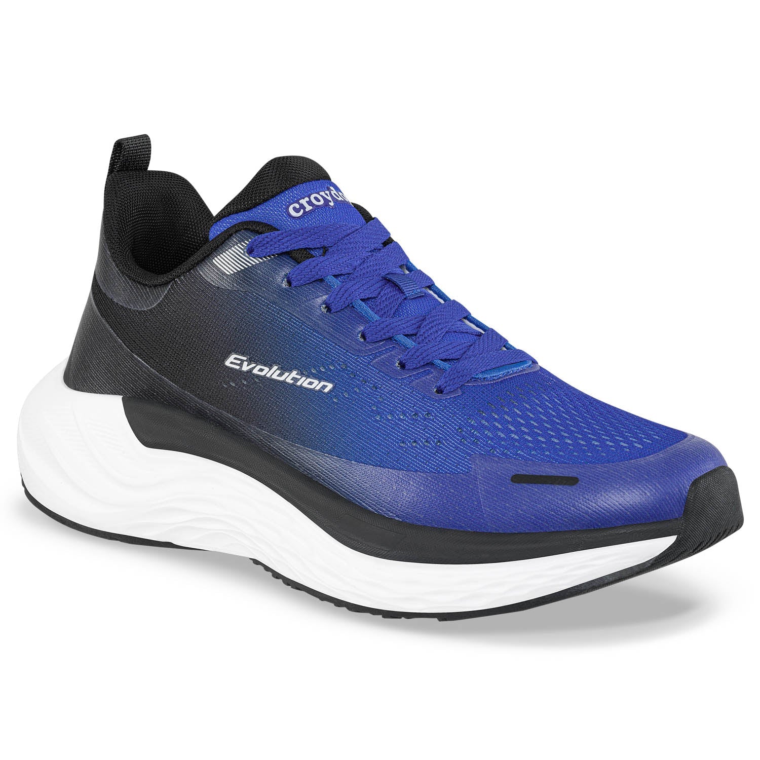 Vista posterior de talón en tenis Aroxa azul oscuro total hombre - Croydon