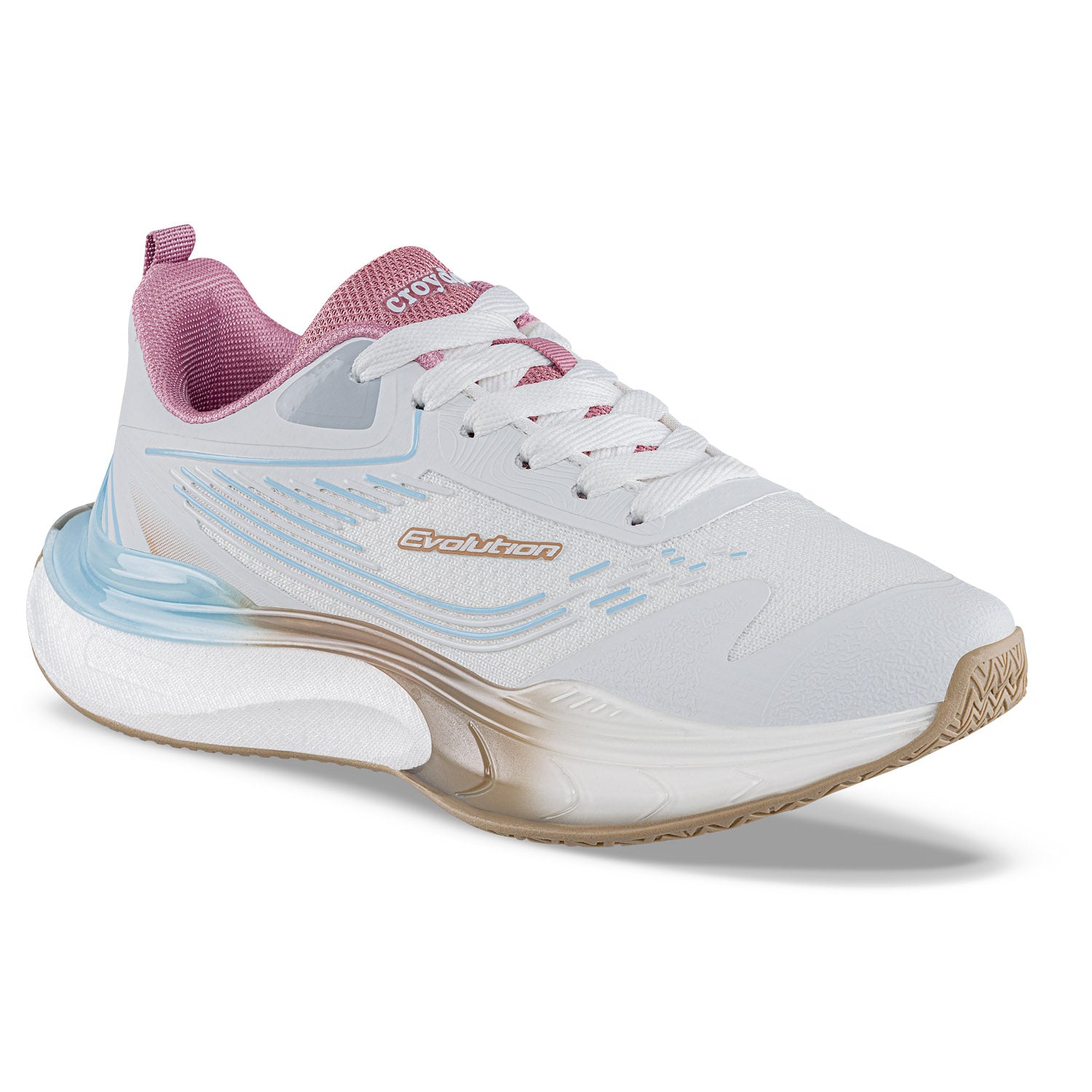 Tenis Running Mupu Blanco-Rosa Croydon para Mujer