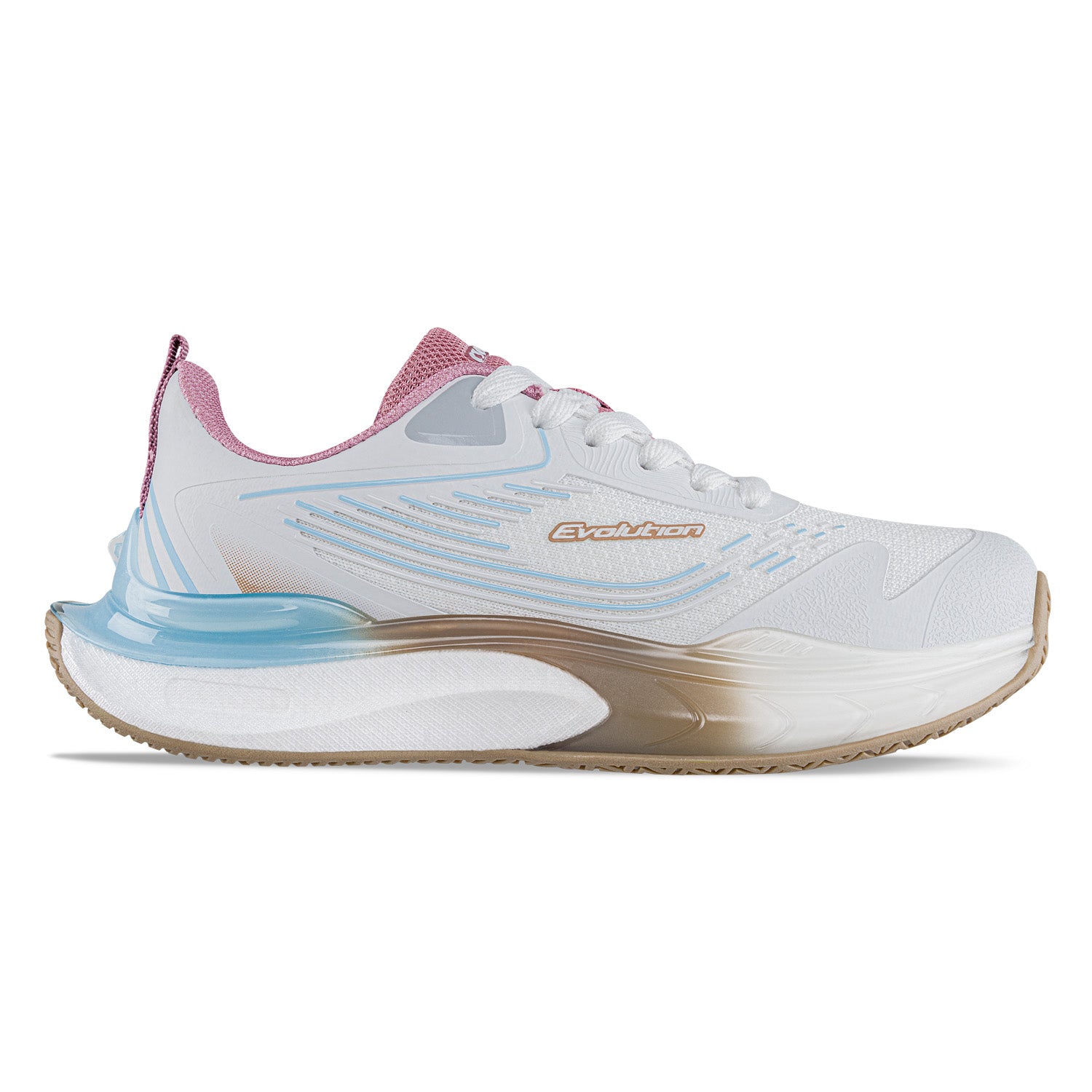Tenis Running Mupu Blanco-Rosa Croydon para Mujer