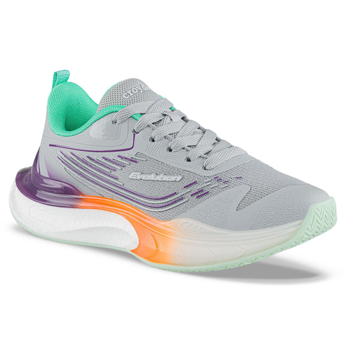 Tenis Running Mupu Gris-Naranja Croydon para Mujer