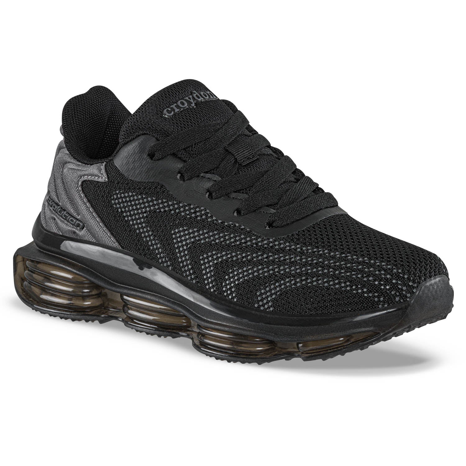 Tenis Running Ladano Negro-Gris Croydon para Niño