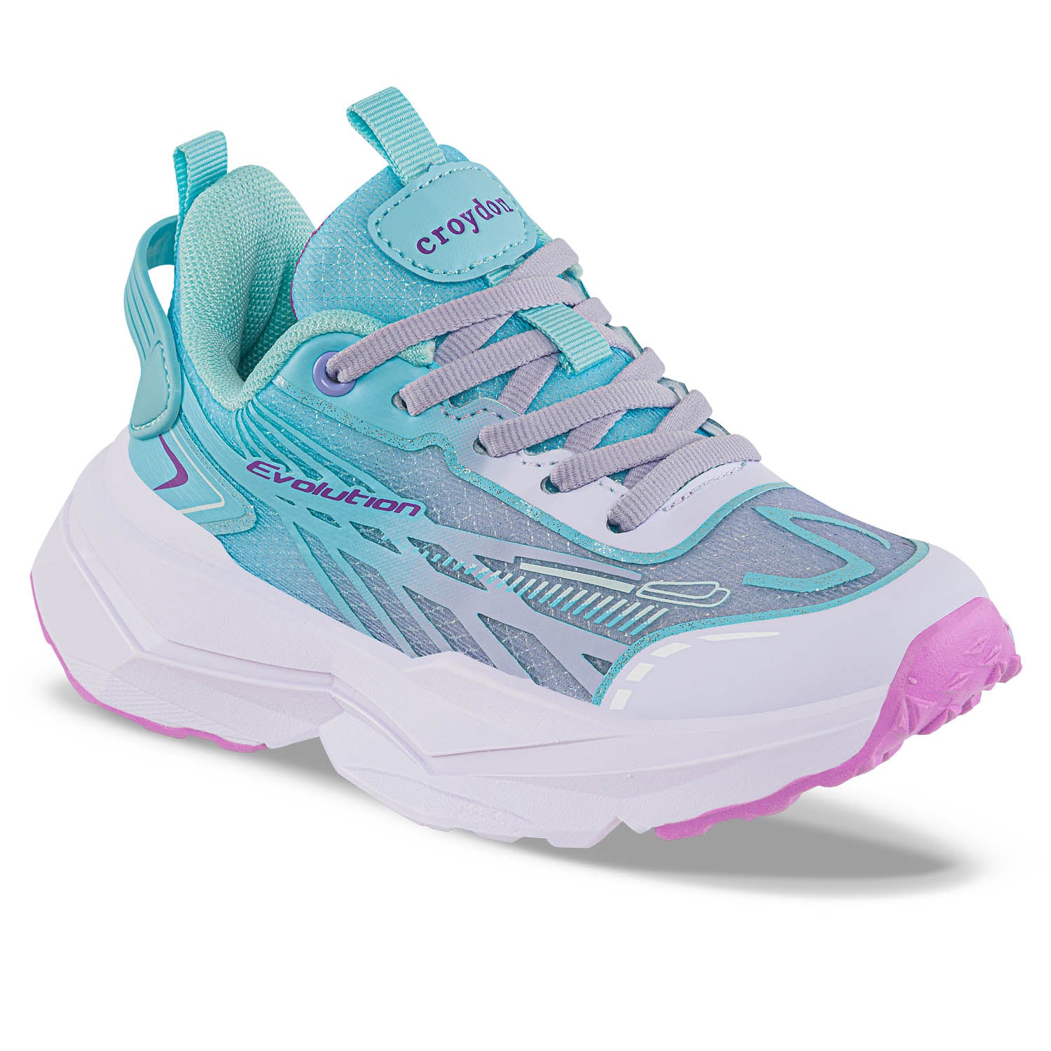 Tenis Running Mupira Azul-Lila Croydon para Niña