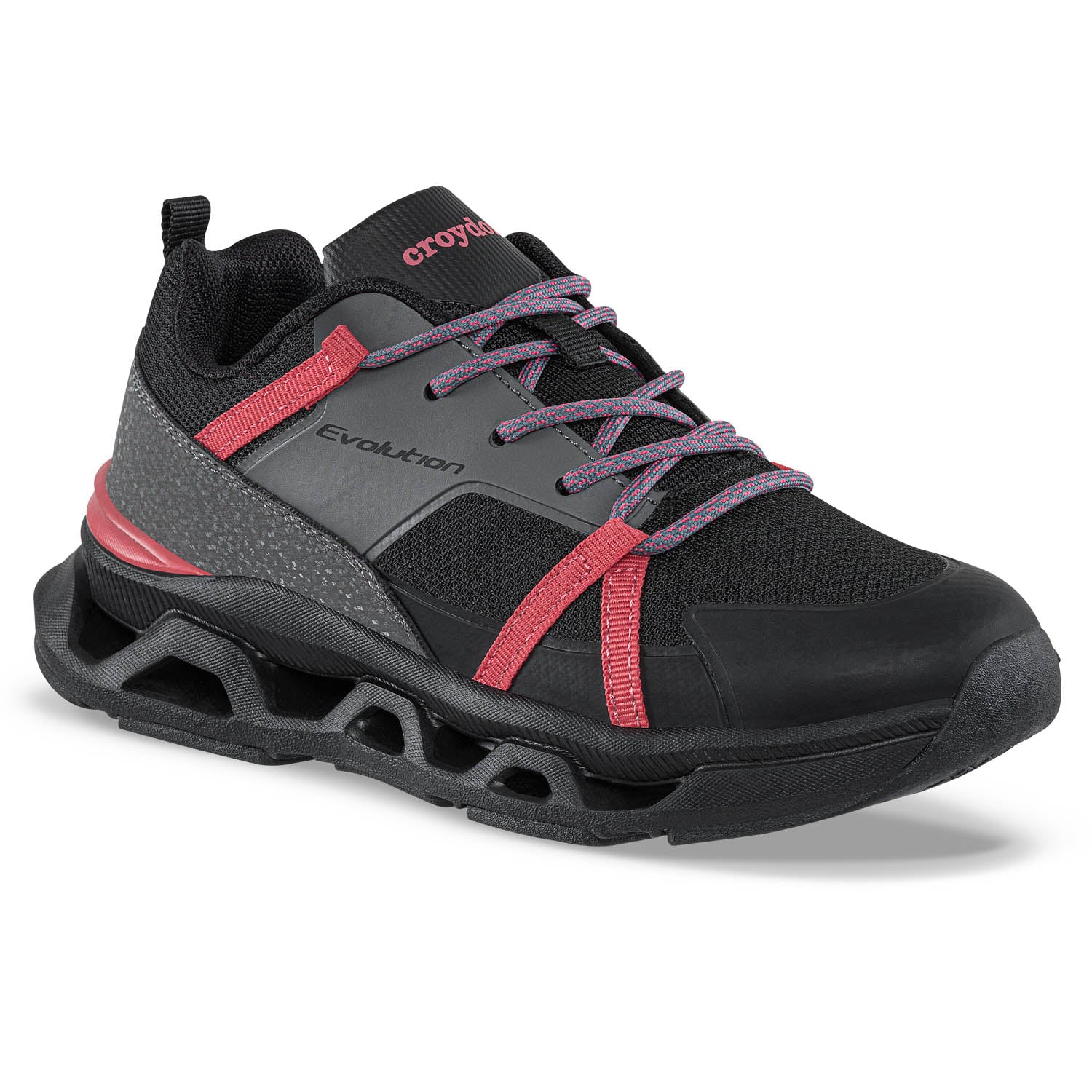 Tenis Running Manrol Negro-Negro Croydon para Niña