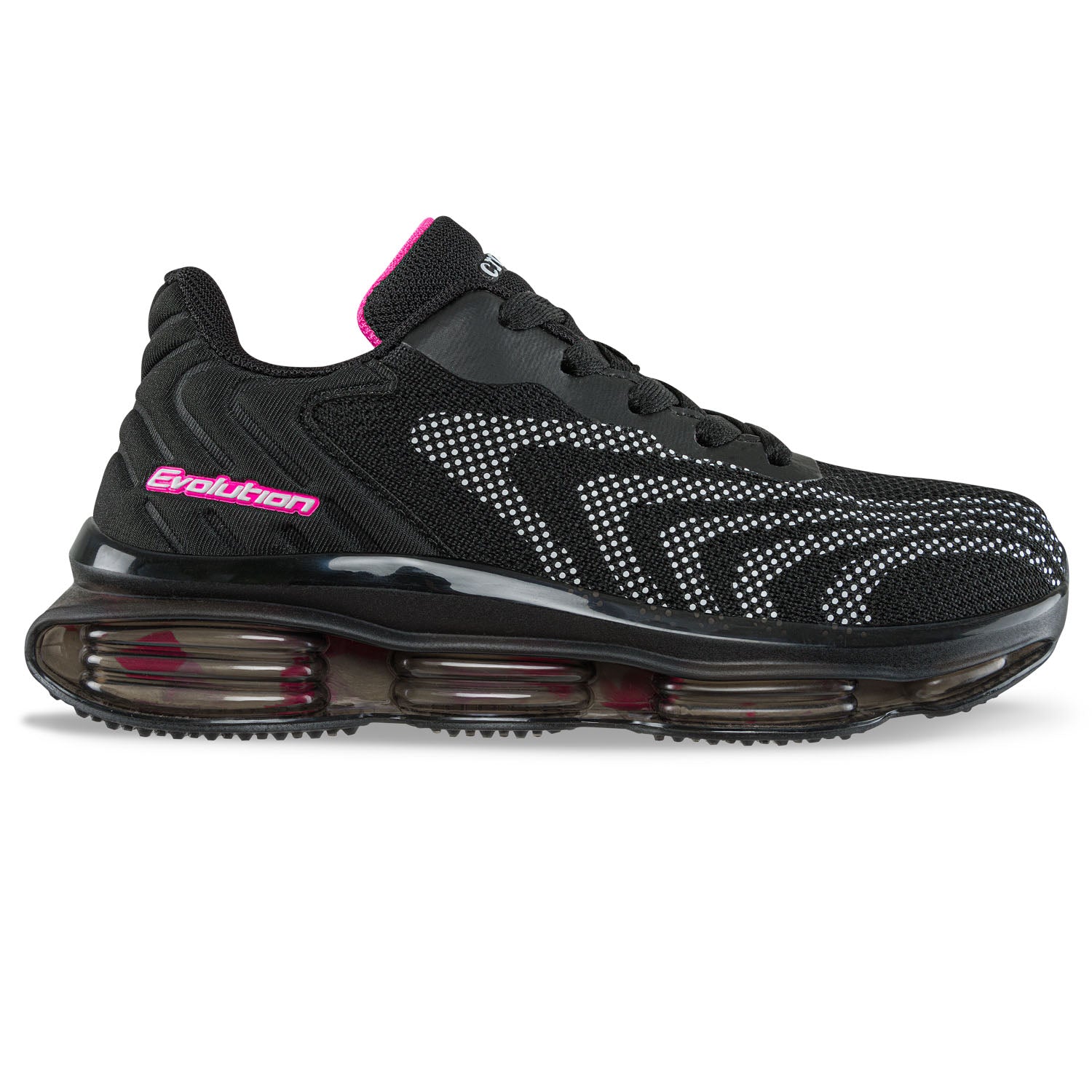 Tenis Running Ulorix Negro-Fucsia Croydon para Niña
