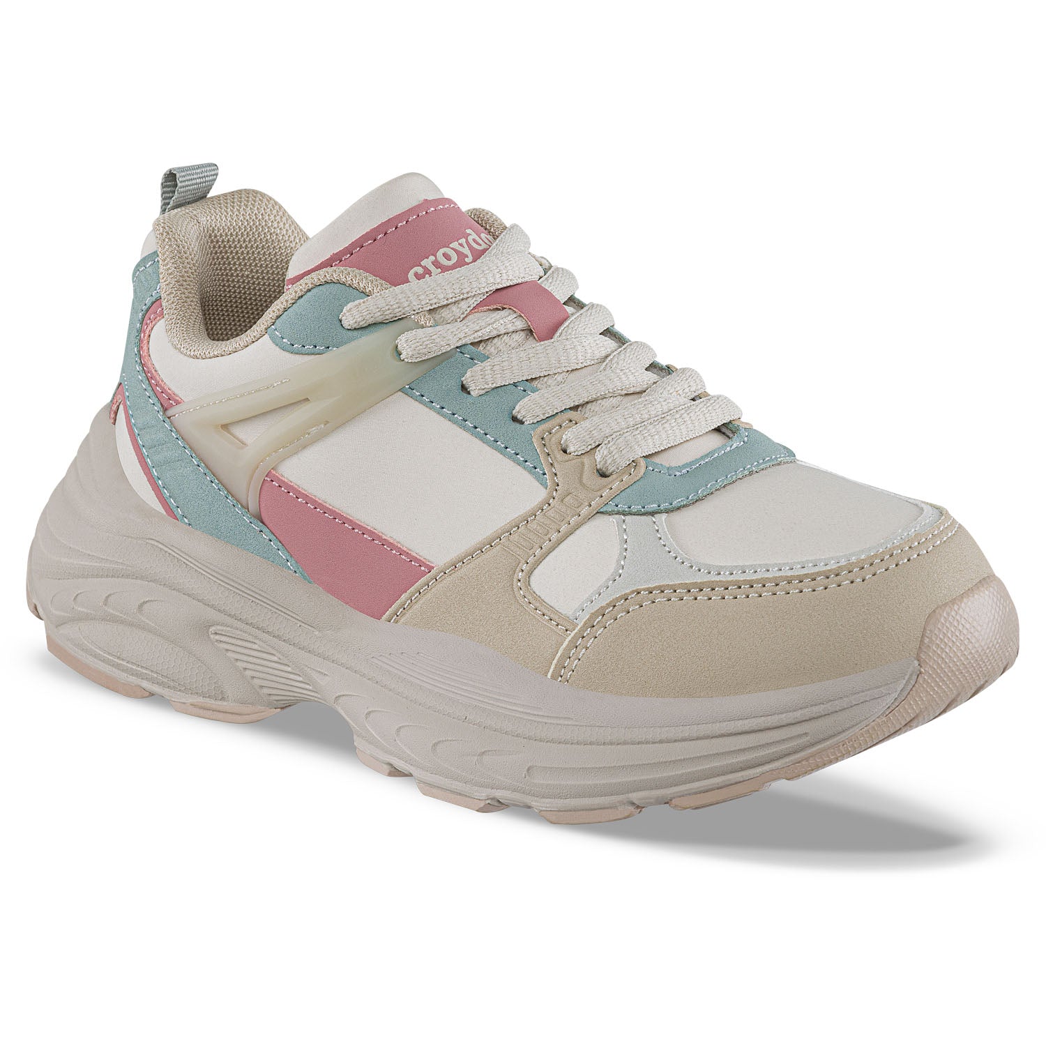 Tenis Urbanos Dosher Beige-Rosa Croydon para Niña