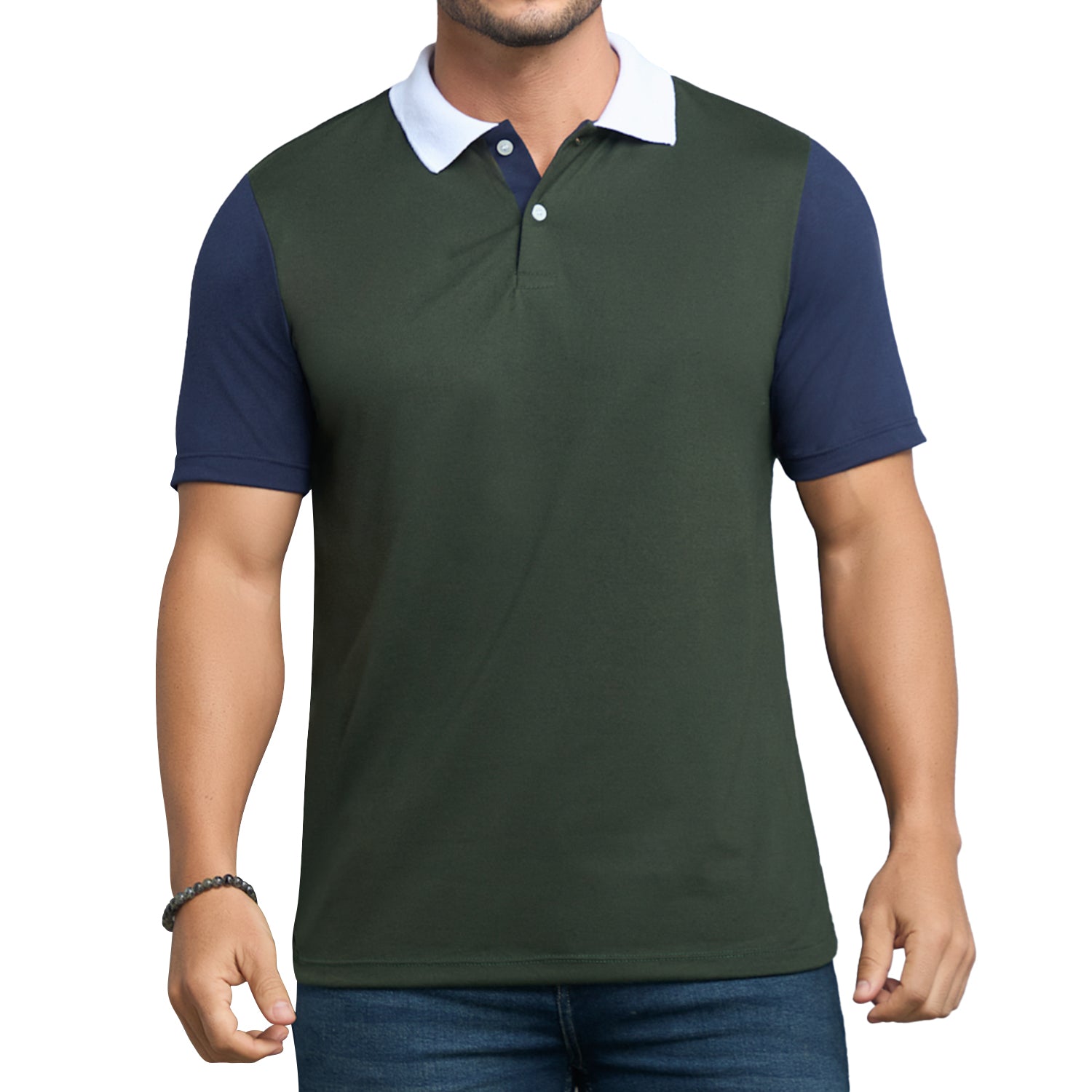 Camiseta Polo Sam Verde Militar Croydon para Hombre