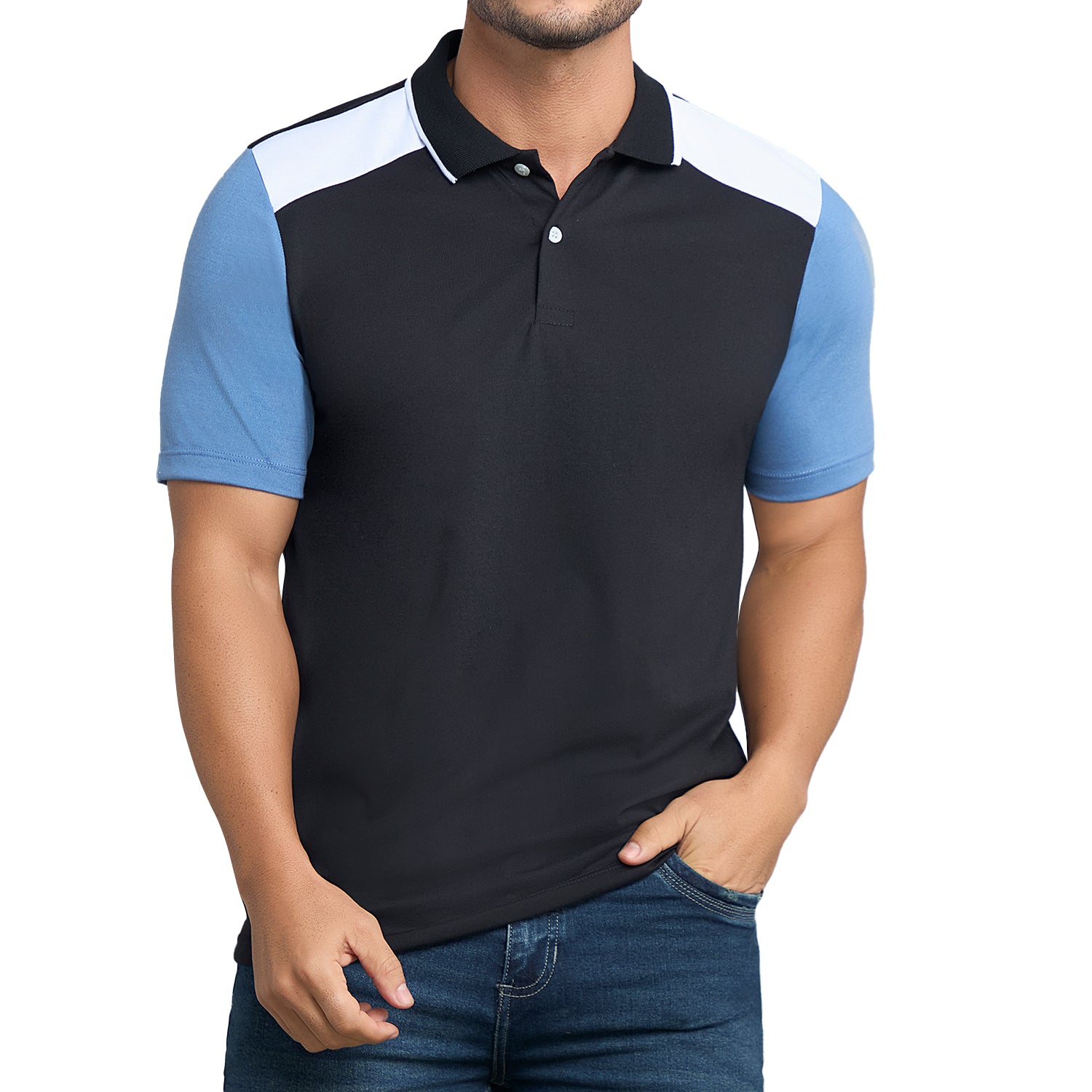 Camiseta Polo Emanuel Azul Claro Croydon para Hombre
