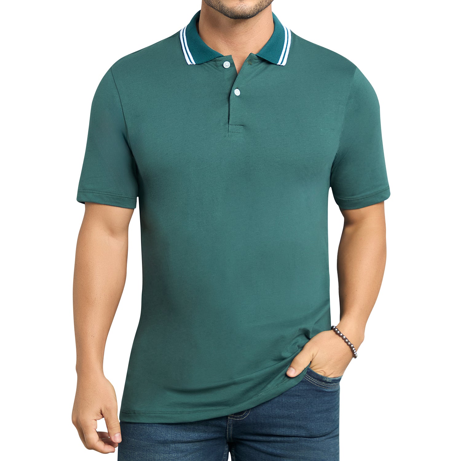 Camiseta Polo Pedro Verde Croydon para Hombre