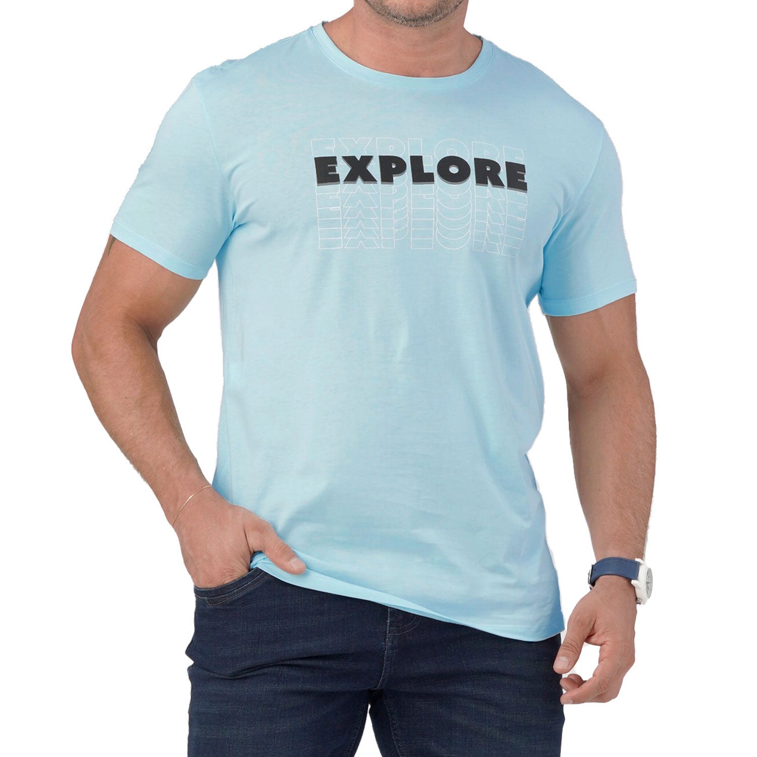 Camiseta Mateo Azul Celeste Croydon para Hombre