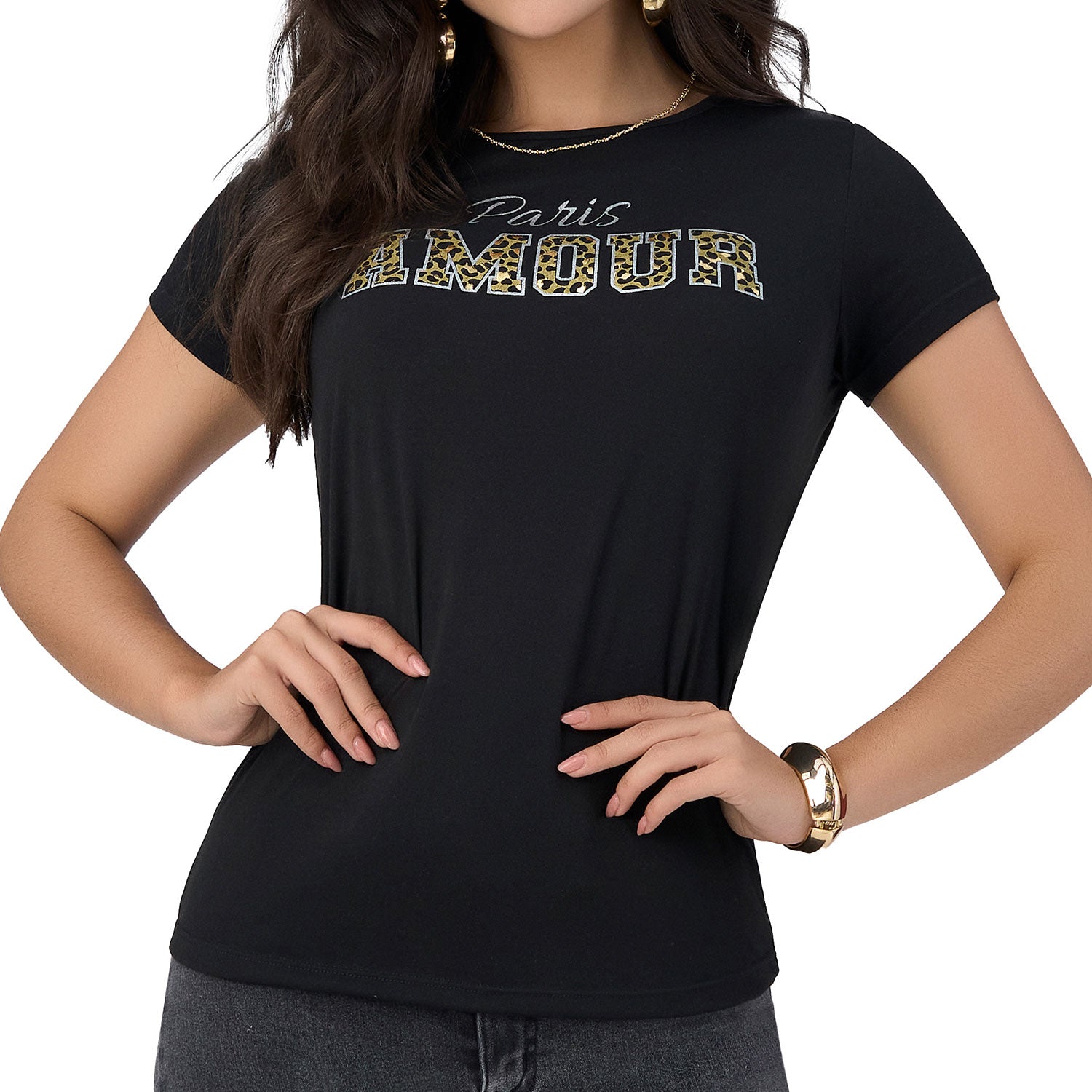 Camiseta Rochi Negro Croydon para Mujer