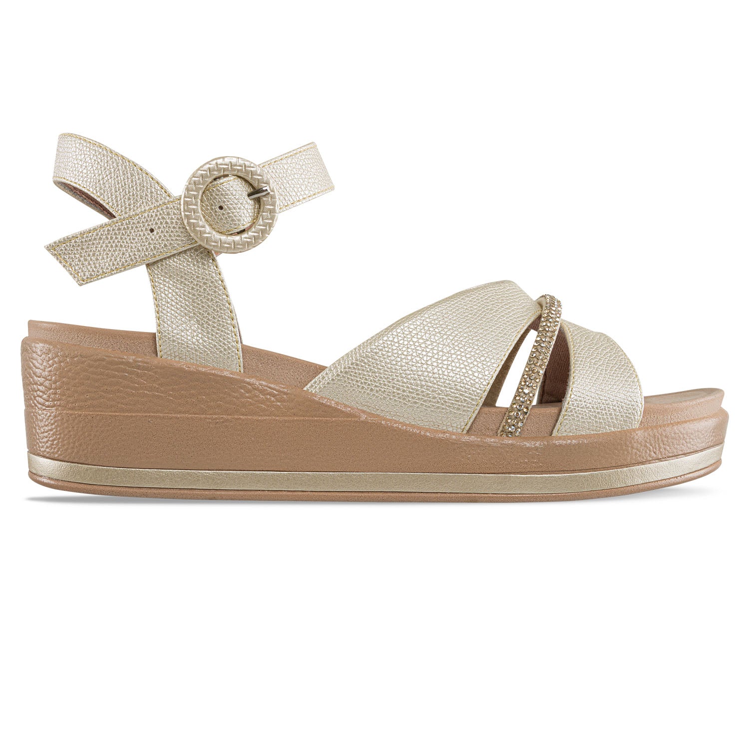 Sandalias Tacón Genoveva Oro Croydon para Mujer