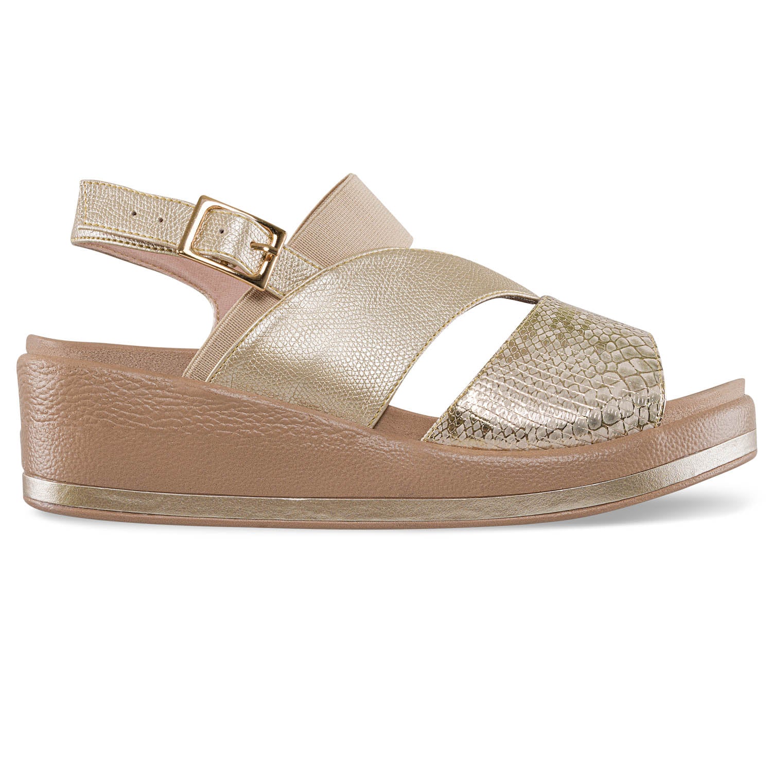 Sandalias Tacón Whitni Oro Croydon para Mujer