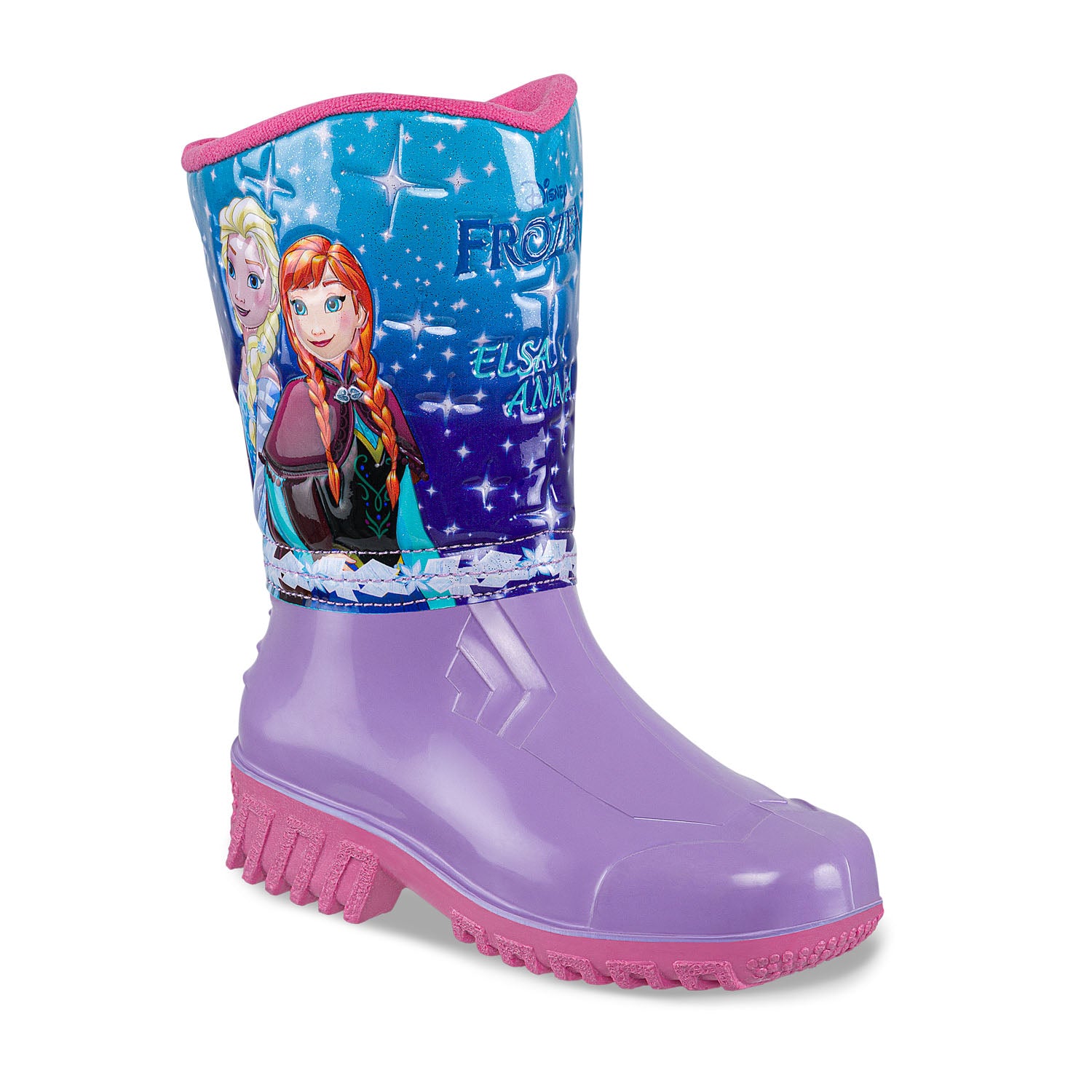 Botas Lluvia Tulipanes Frozen Lila-Fucsia Disney para Niña