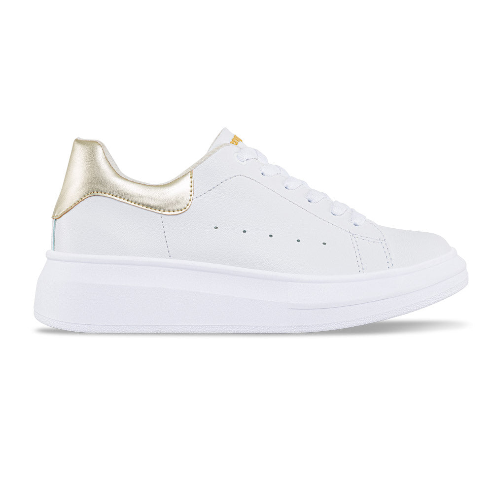 Tenis Urbanos Ailen Blanco-Oro Croydon para Mujer