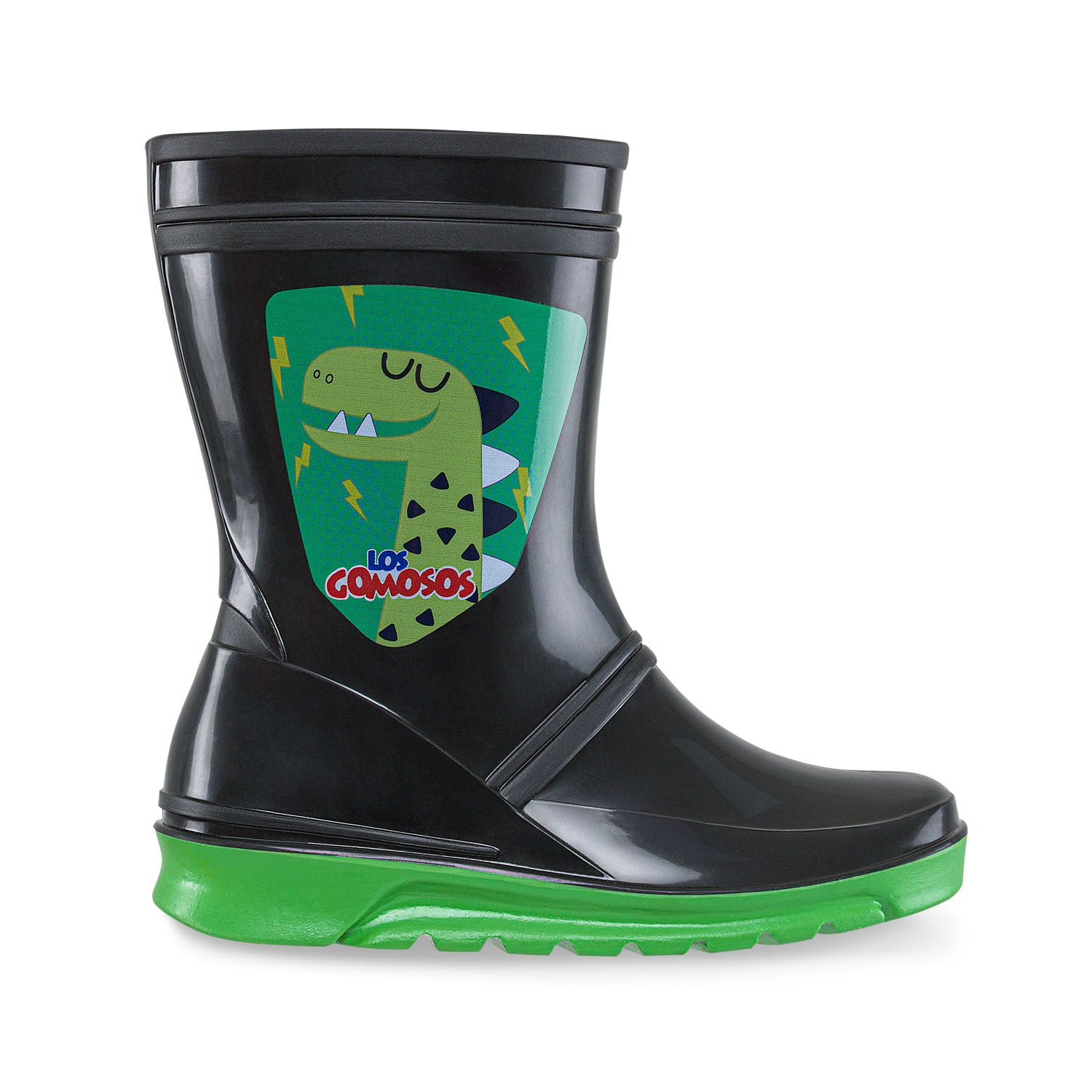 Botas Lluvia Gaten Negro-Verde Los Gomosos para Niño