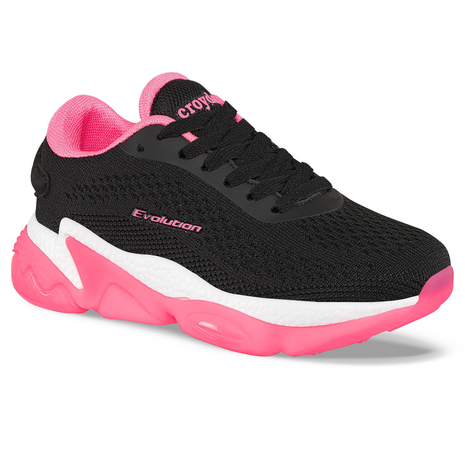 Tenis Running Murin Negro-Fucsia Croydon para Niña