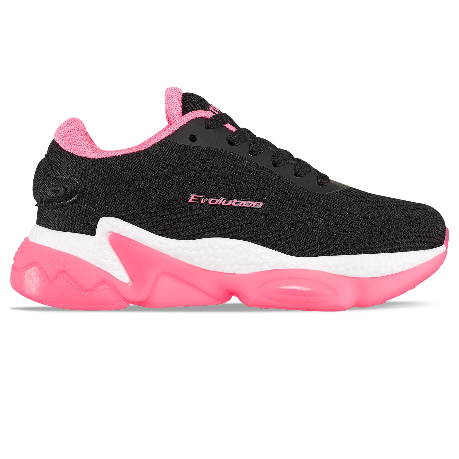 Tenis Running Murin Negro-Fucsia Croydon para Niña