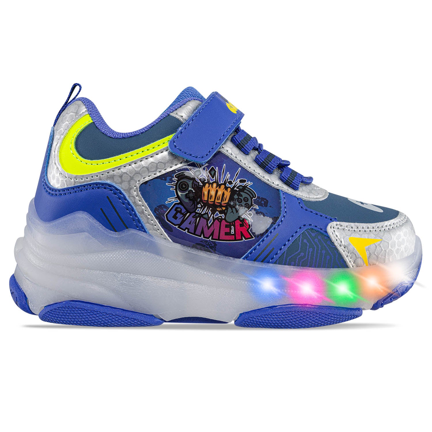 Tenis Patines Luces Tordo Azul-Plata Los Gomosos para Niño