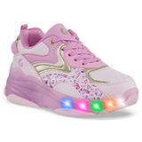 Tenis Patines Luces Lafta Rosa Los Gomosos para Niña