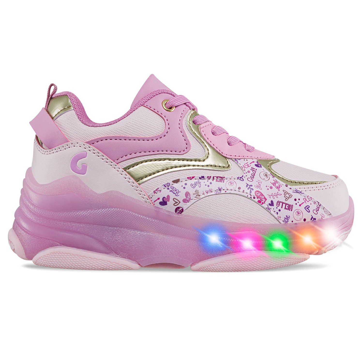 Tenis Patines Luces Lafta Rosa Los Gomosos para Niña