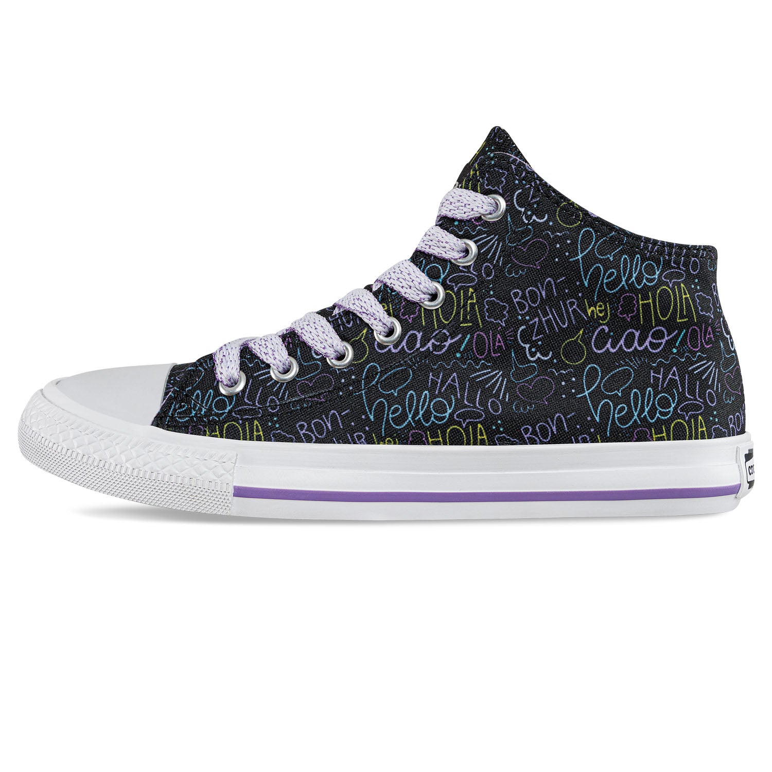 Tenis Casuales Minka Alto Negro Croydon para Niña