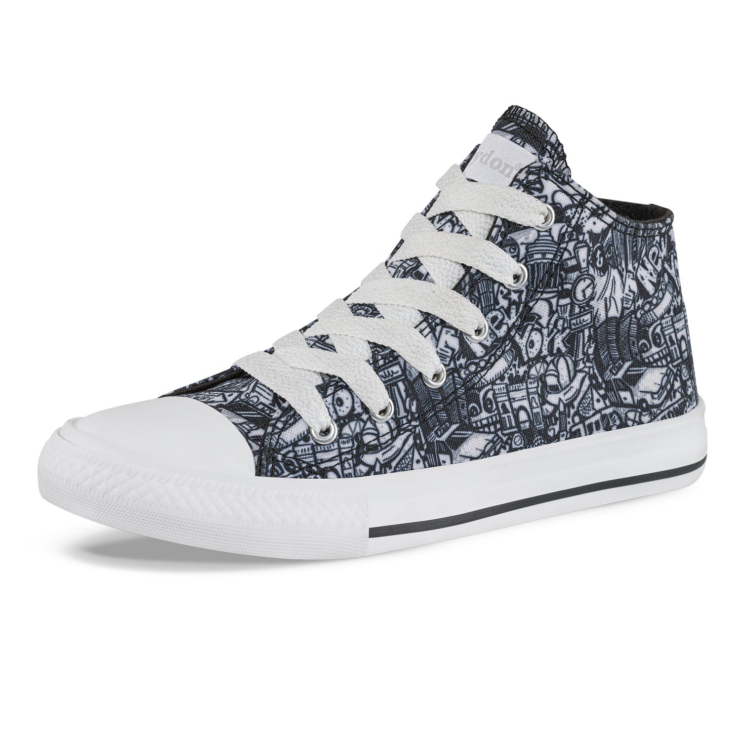 Tenis Casuales Krabs Alto Negro Croydon para Niño