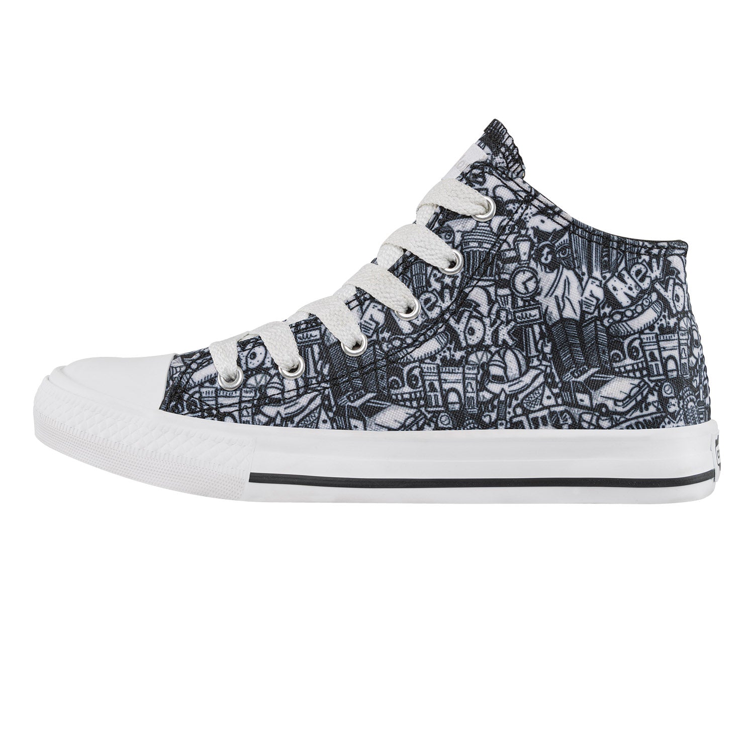 Tenis Casuales Krabs Alto Negro Croydon para Niño