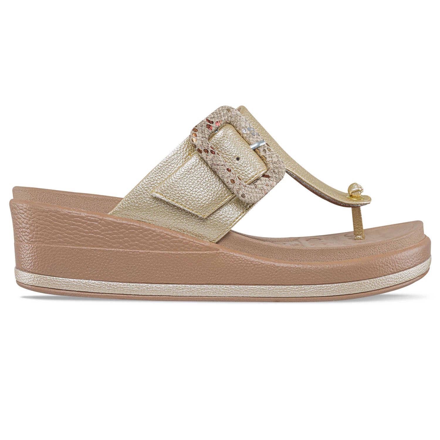 Sandalias Tacón Ivonne Oro Croydon para Mujer