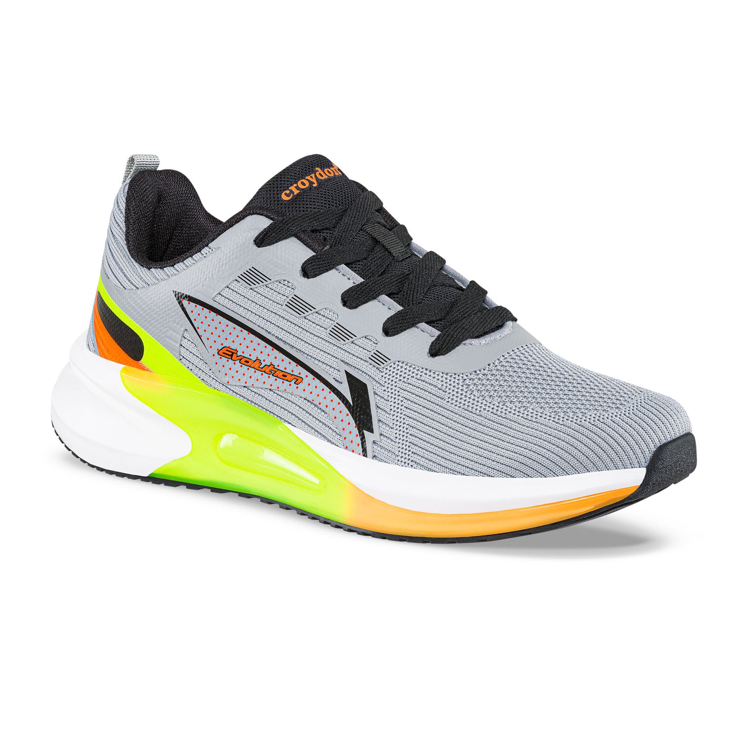 Tenis Running Bople Gris-Naranja Croydon para Hombre