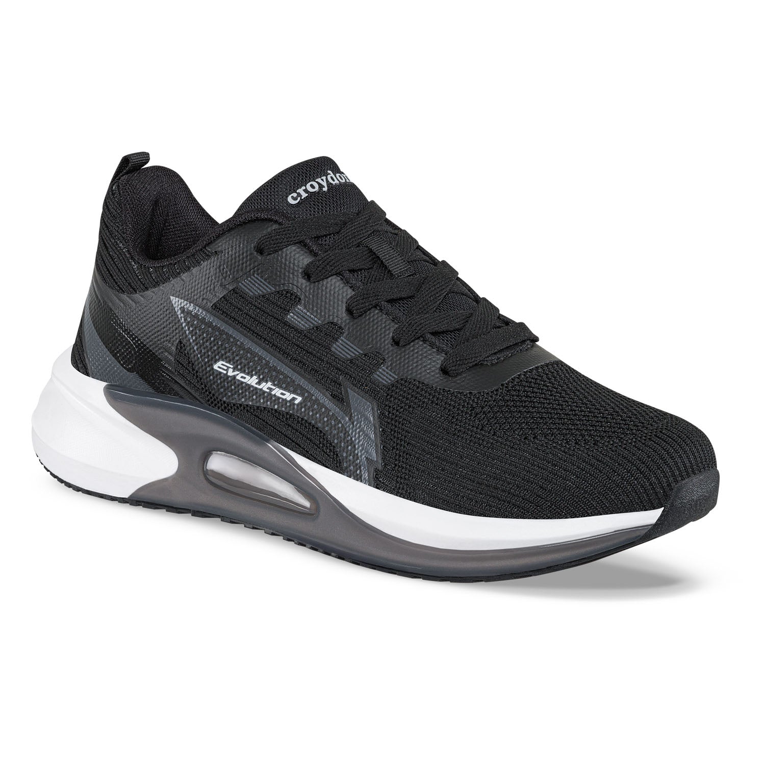 Tenis Running Bople Negro-Gris Croydon para Hombre
