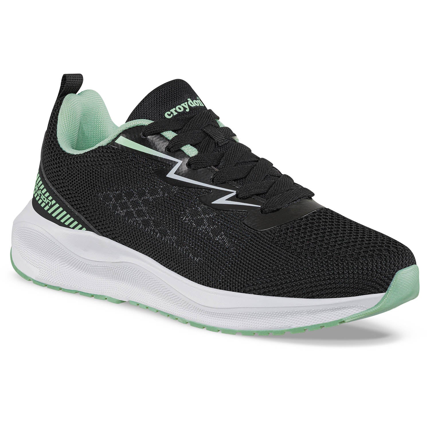 Tenis Running Drig Negro-Verde Croydon para Mujer