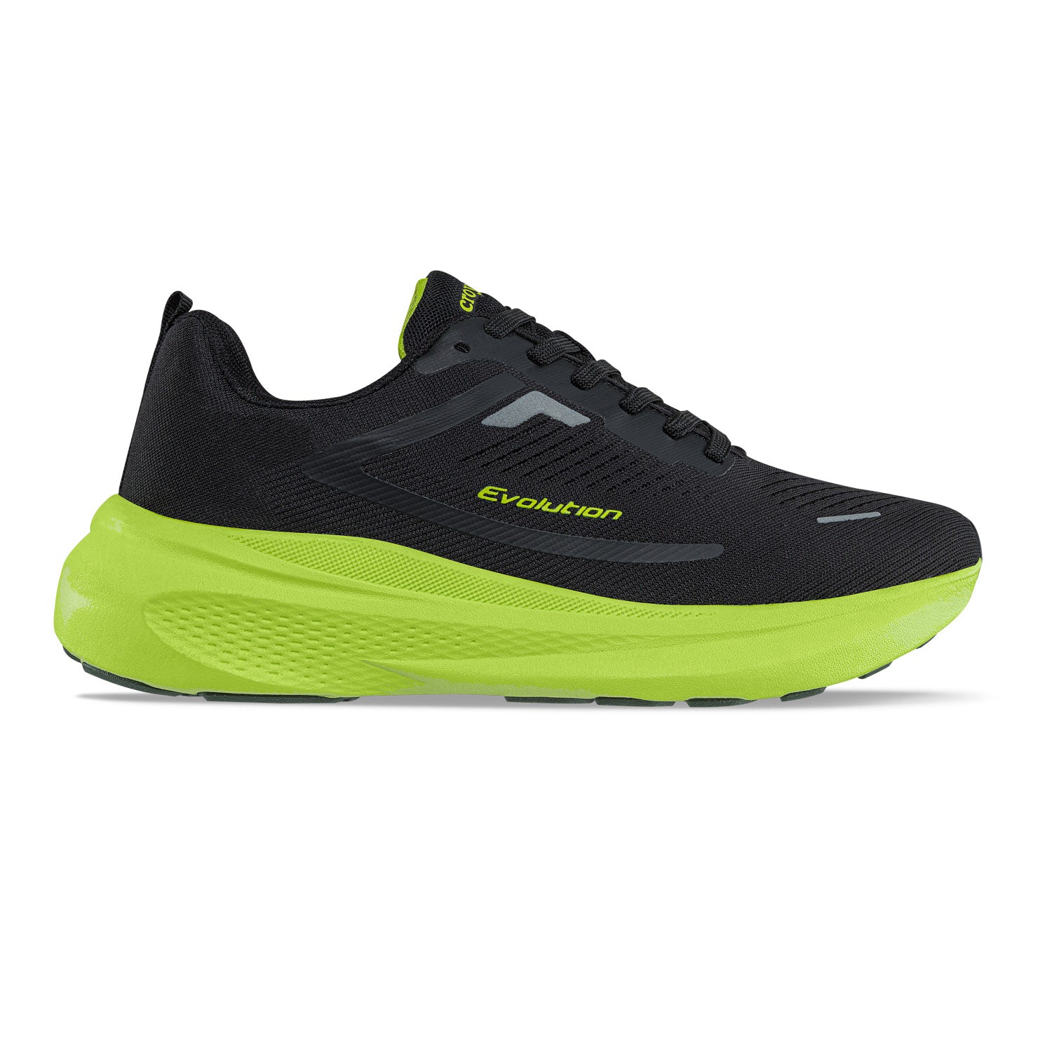 Tenis Running Kione Negro-Verde Croydon para Hombre