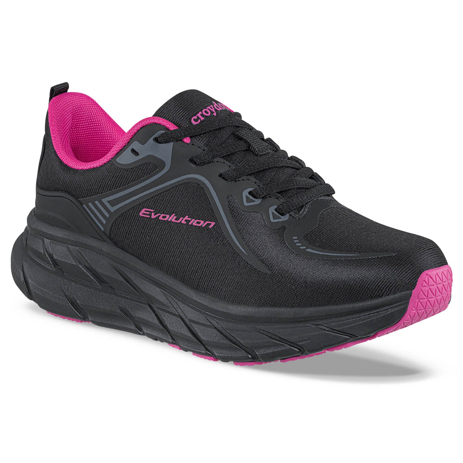 Tenis Running Lukup Negro-Negro Croydon para Mujer