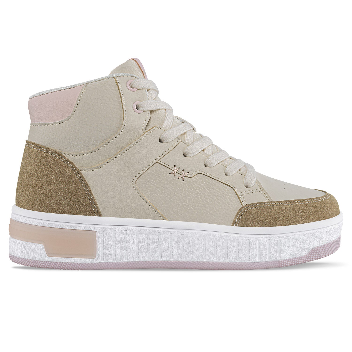 Tenis Urbanos Atrix Beige-Rosa Croydon para Mujer