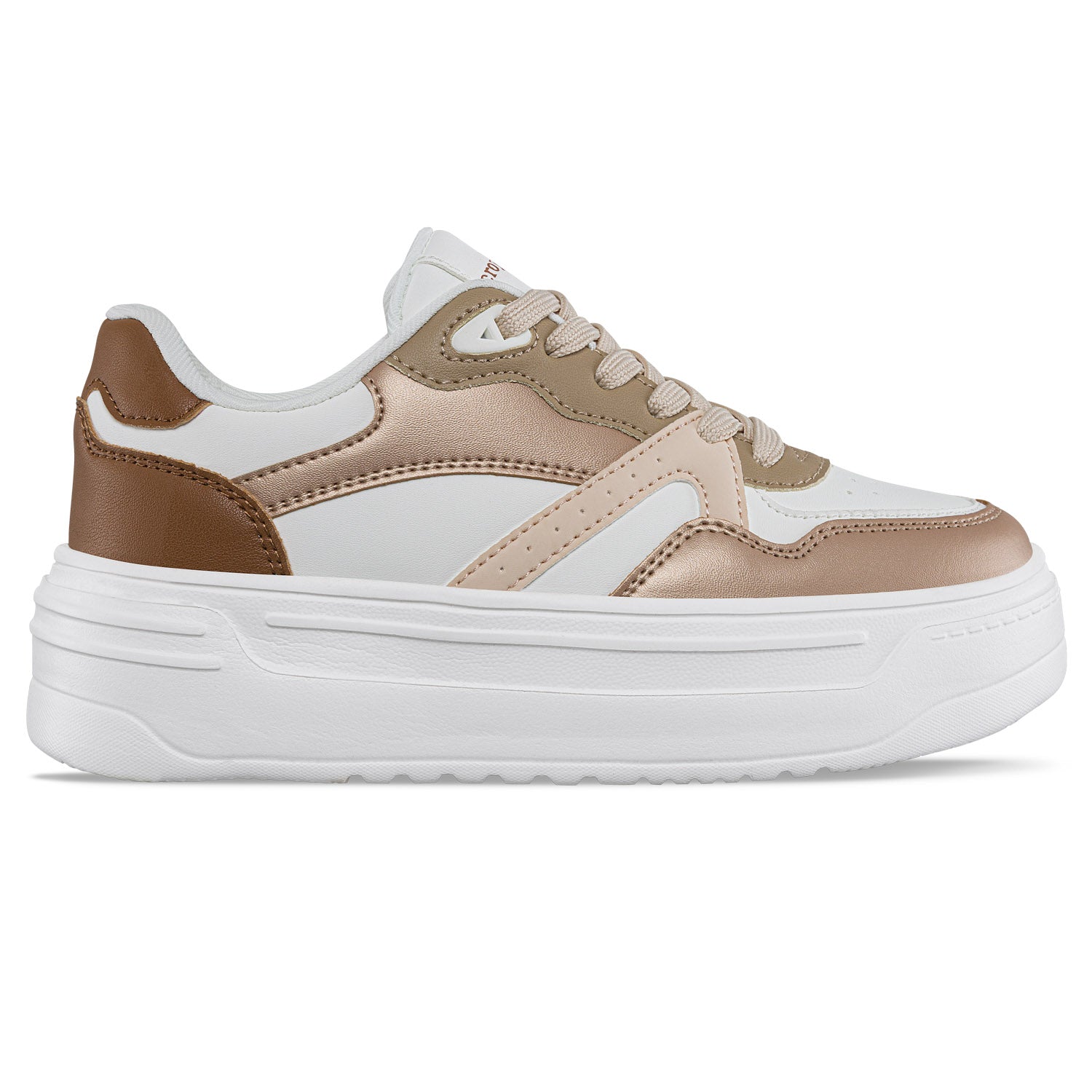 Tenis Urbanos Plitty Blanco-Café Croydon para Mujer