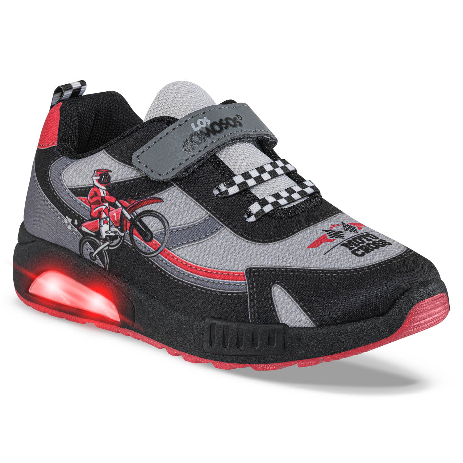 Tenis con Luces Halime Negro Los Gomosos para Niño