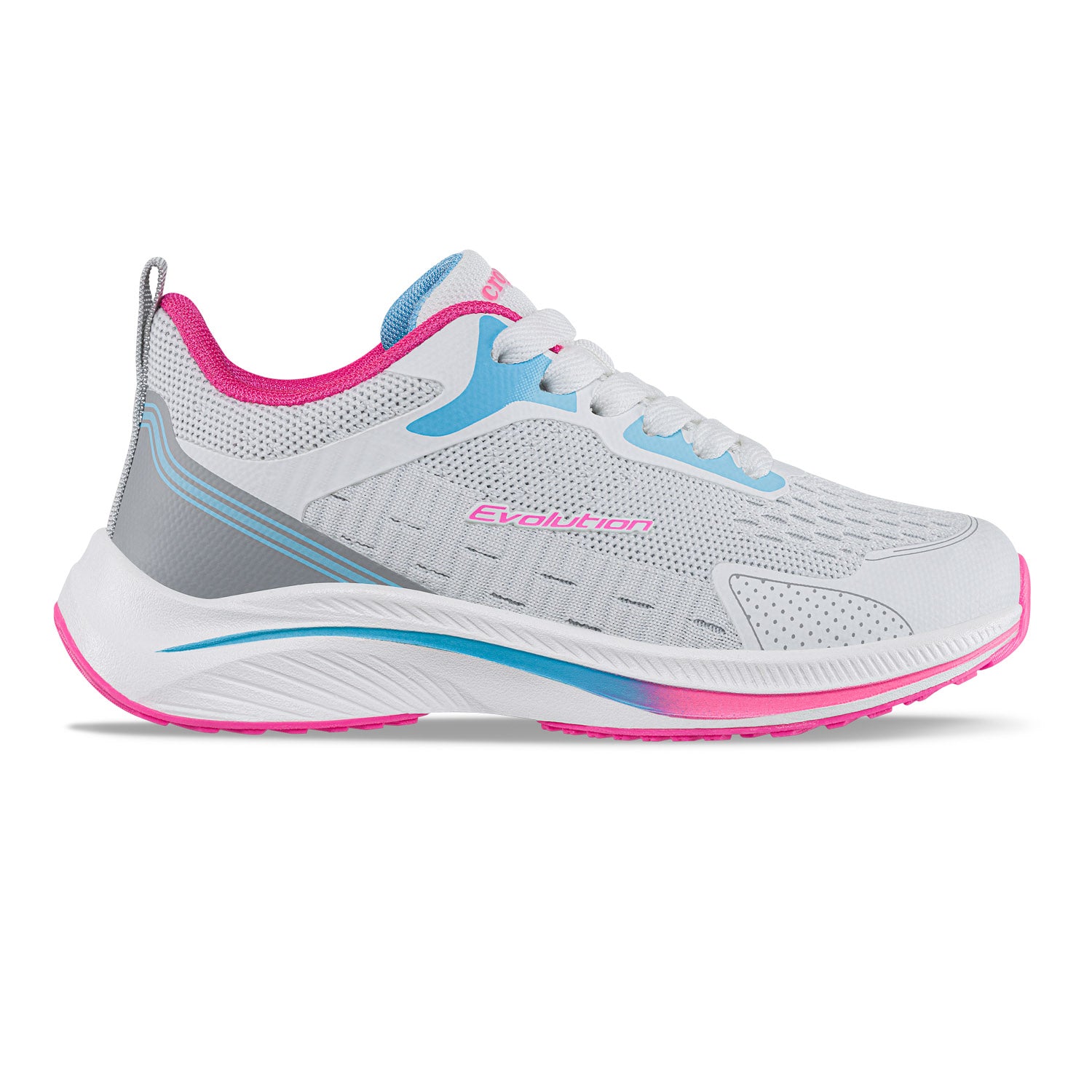 Tenis Running Tixmar Blanco-Fucsia Croydon para Niña
