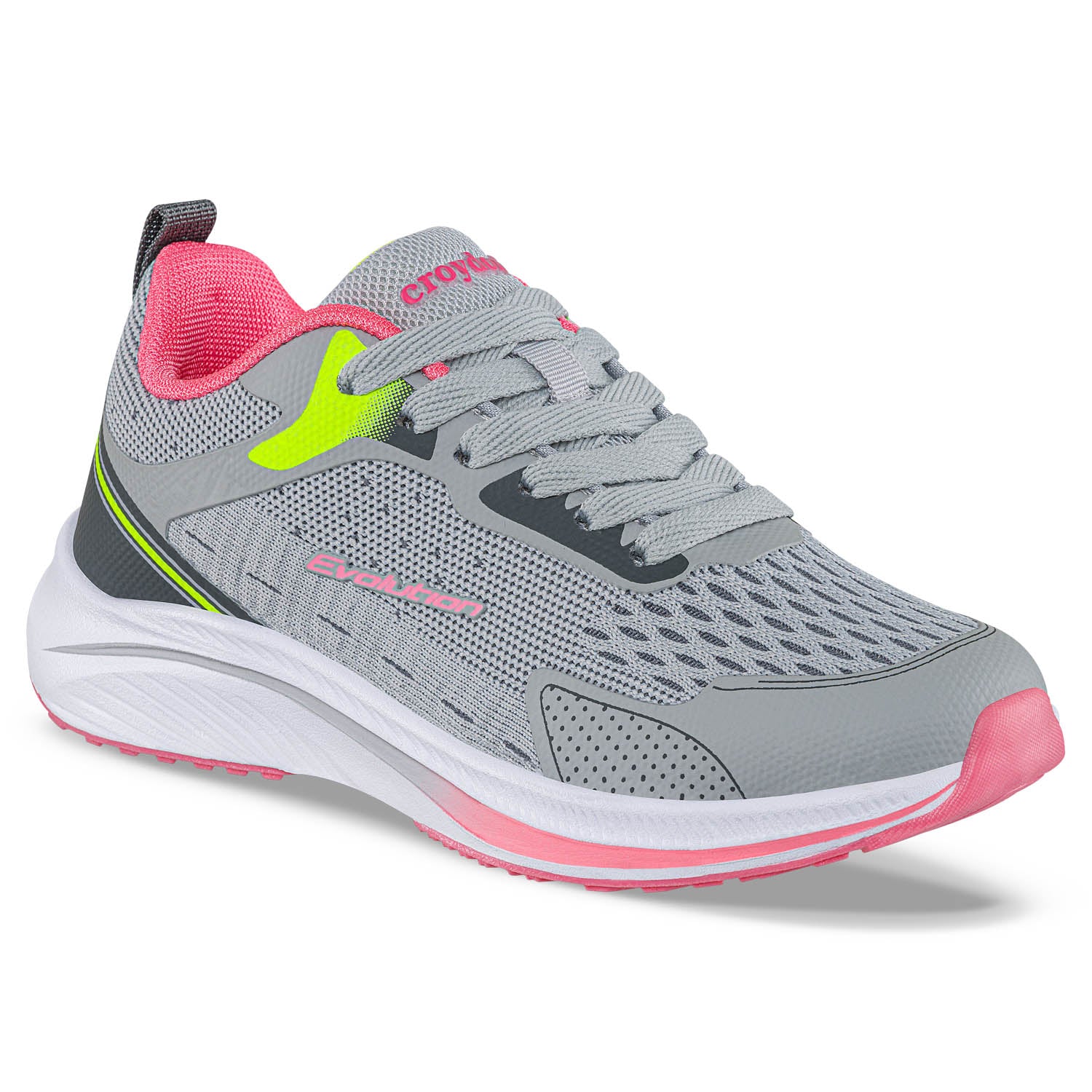Tenis Running Tixmar Gris-Rosa Croydon para Niña