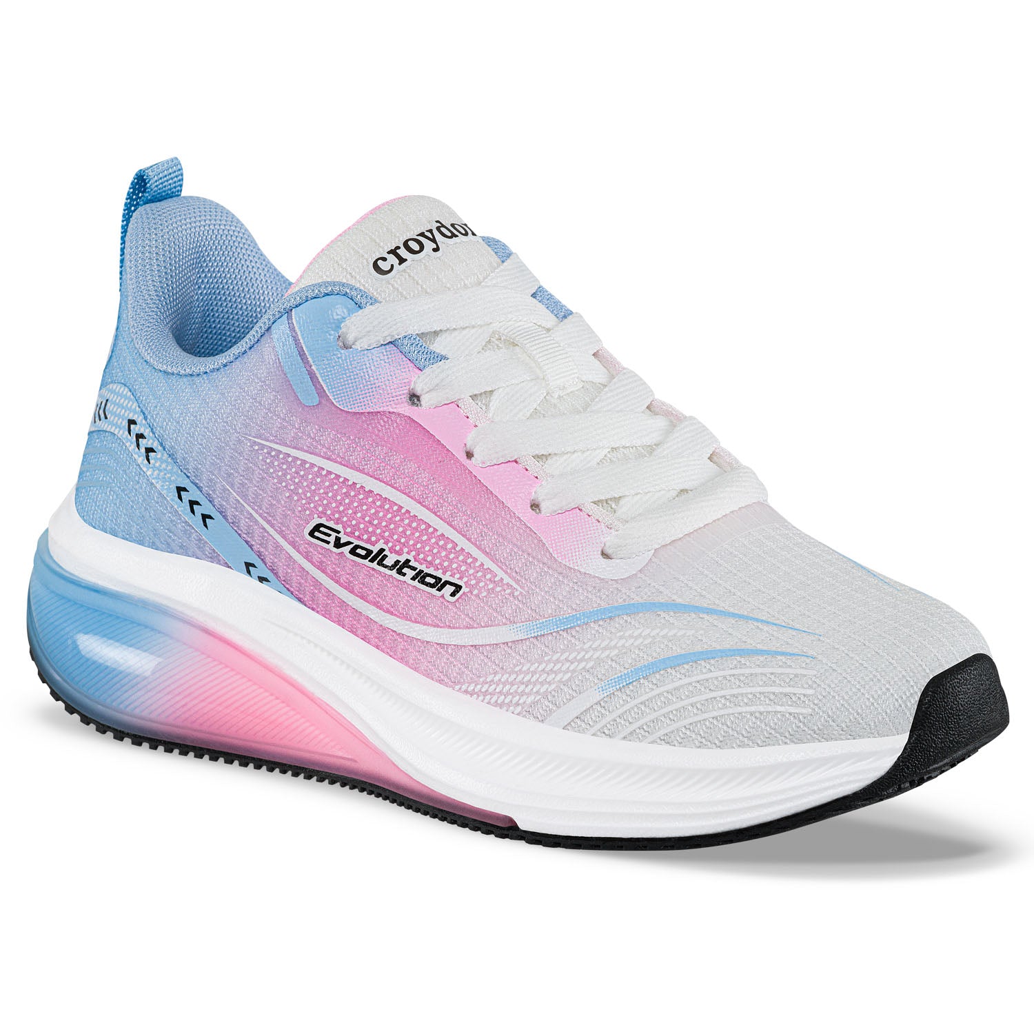 Tenis Running Yusmar Blanco-Rosa Croydon para Niña
