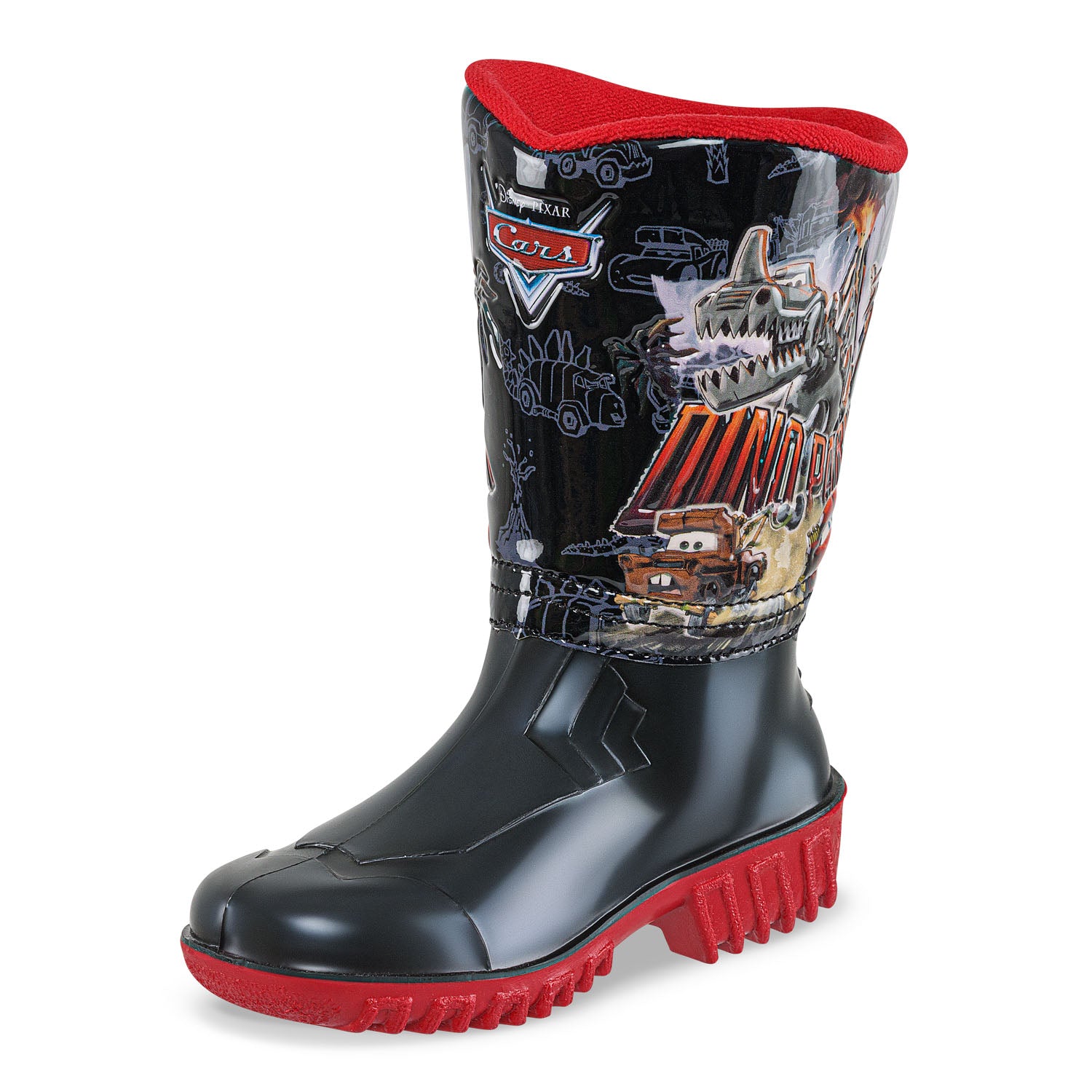 Botas Lluvia Sherman Cars Negro-Rojo Disney para Niño