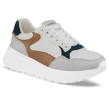 Tenis Urbanos Agatha Blanco-Café Croydon para Mujer