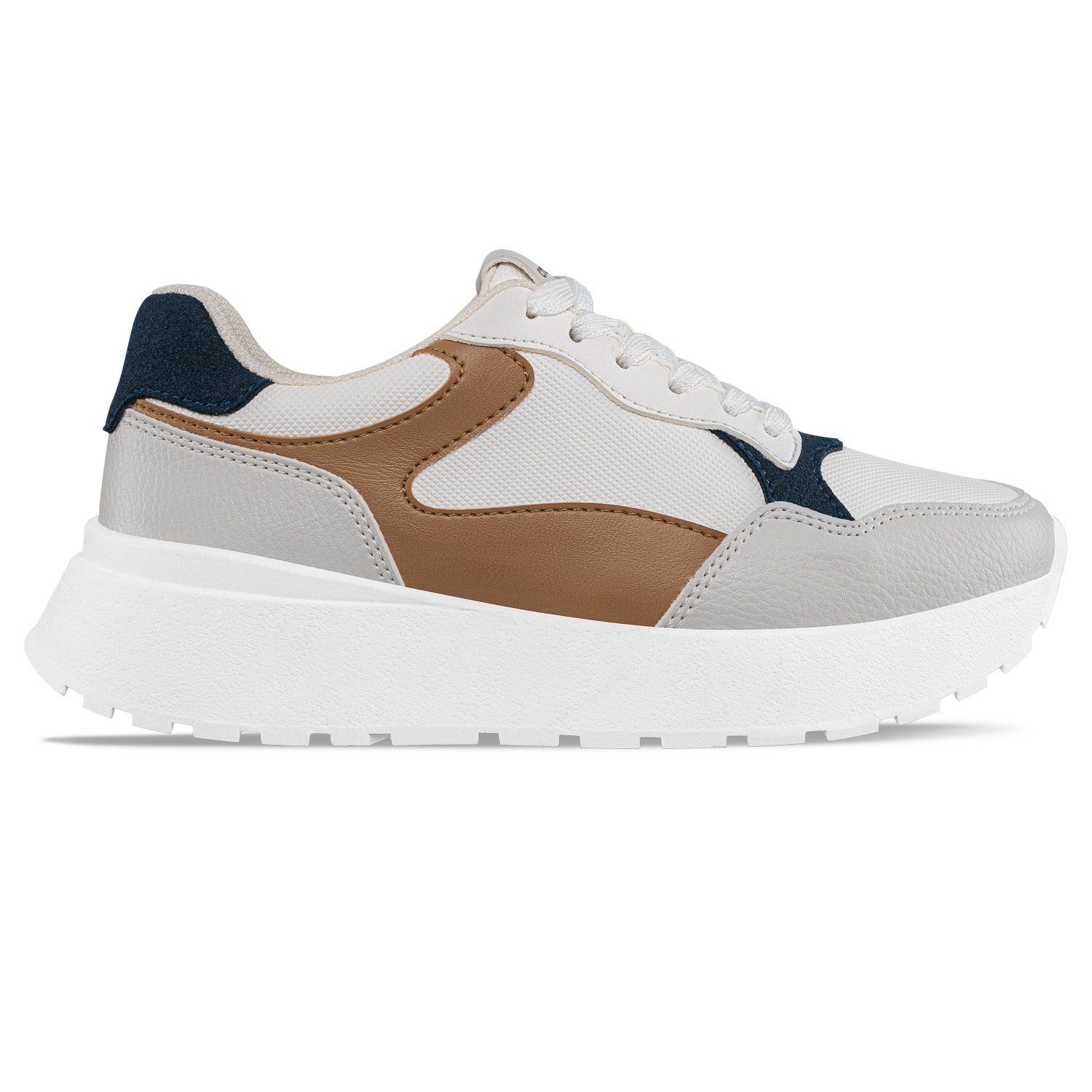 Tenis Urbanos Agatha Blanco-Café Croydon para Mujer